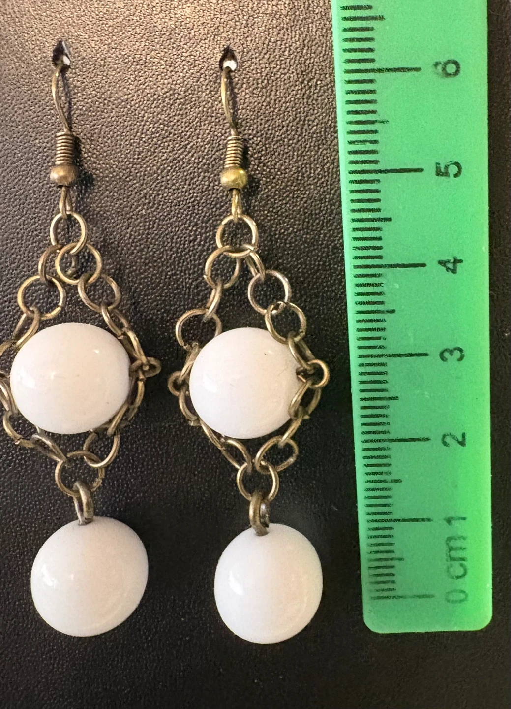 ⚽ Handmade White Beaded Earrings and Necklace Set - photo 3