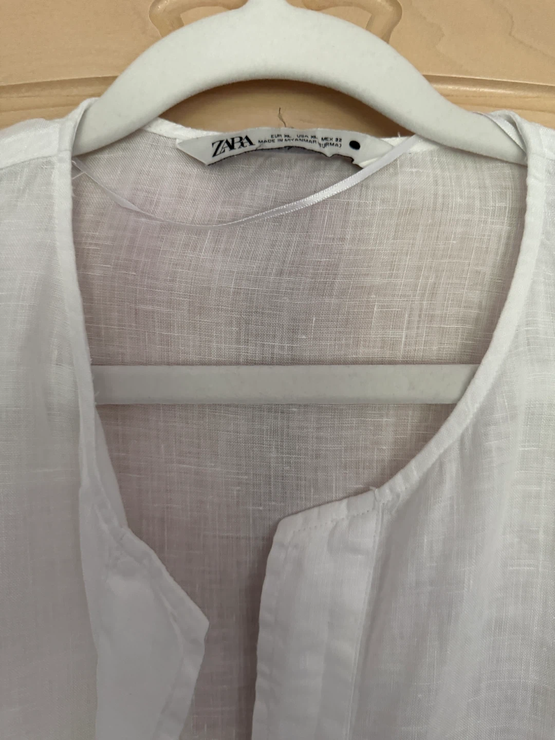 ZARA White Linen Shirt Medium - photo 3