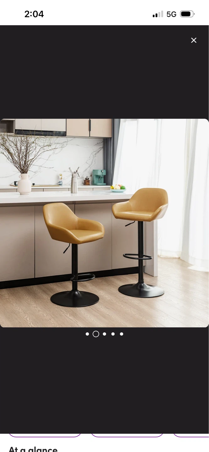 New Adjustable Bar Stool - Tan Faux Leather $79 Each