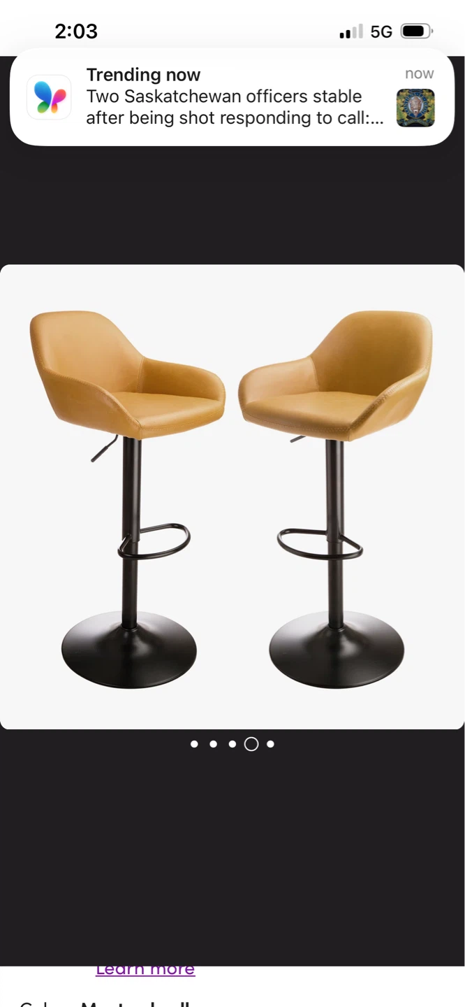 New Adjustable Bar Stool - Tan Faux Leather $79 Each - photo 3
