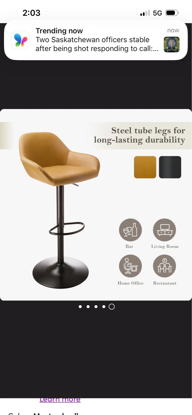 New Adjustable Bar Stool - Tan Faux Leather $79 Each - photo 4