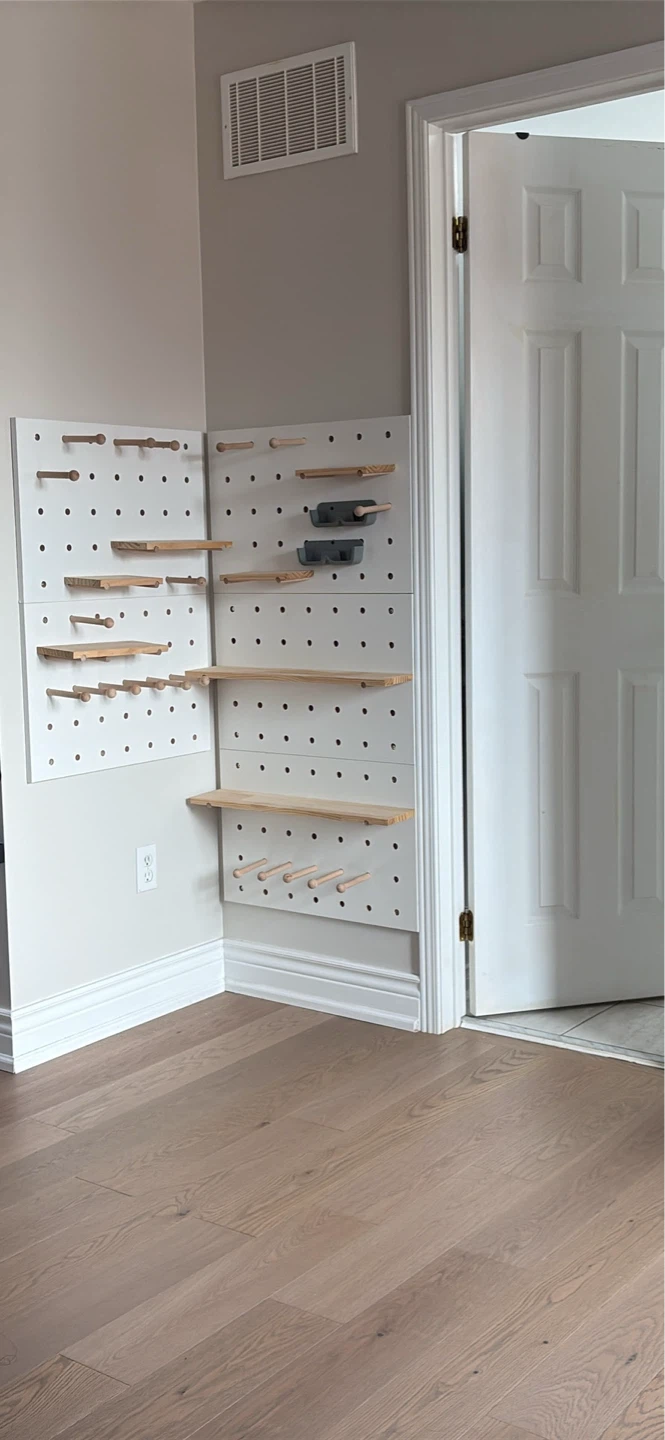 Pegboard Wall Organizer with Shelves and Hooks