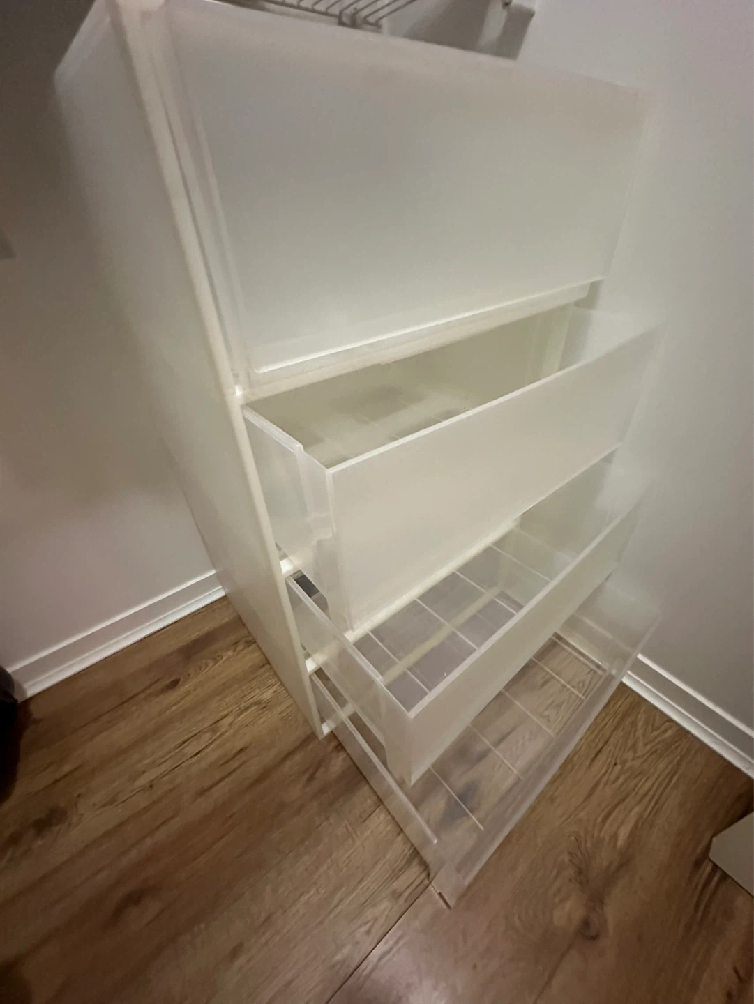 Set of 2 IKEA Frosted Drawer Storage Units