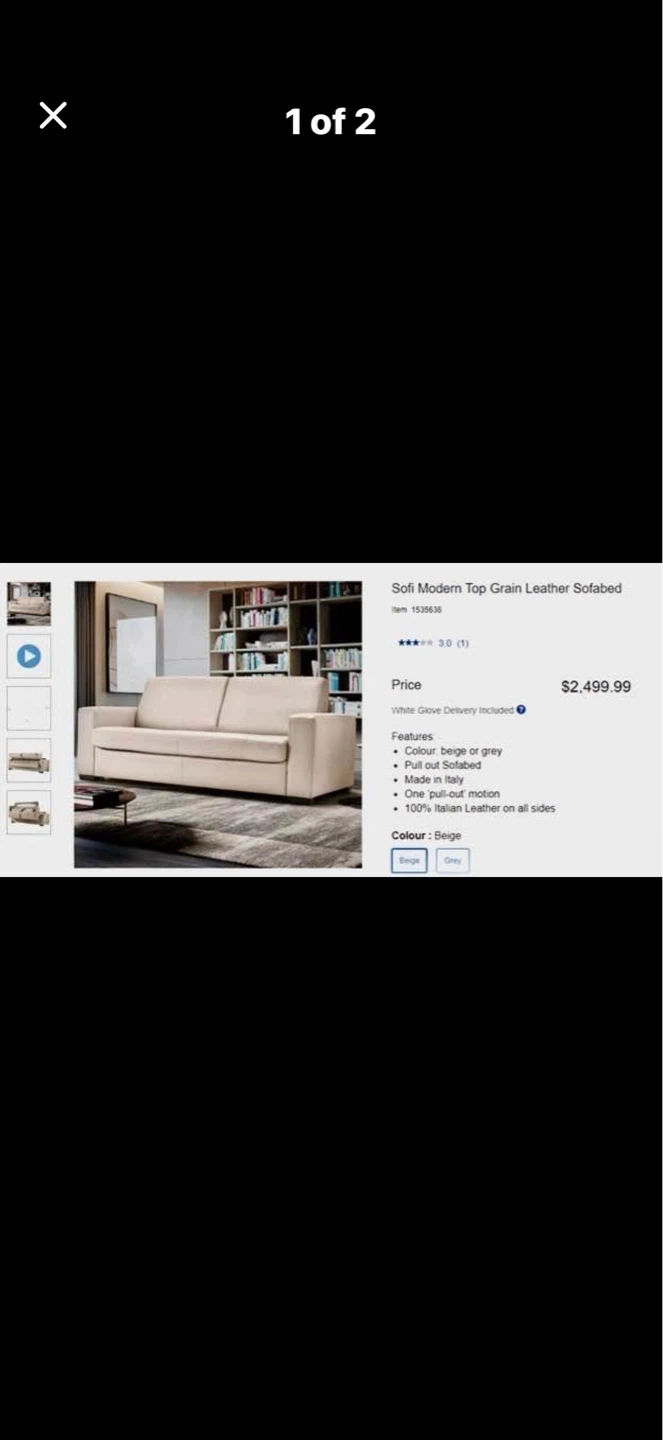 ⚽ Leather Sofa Bed
