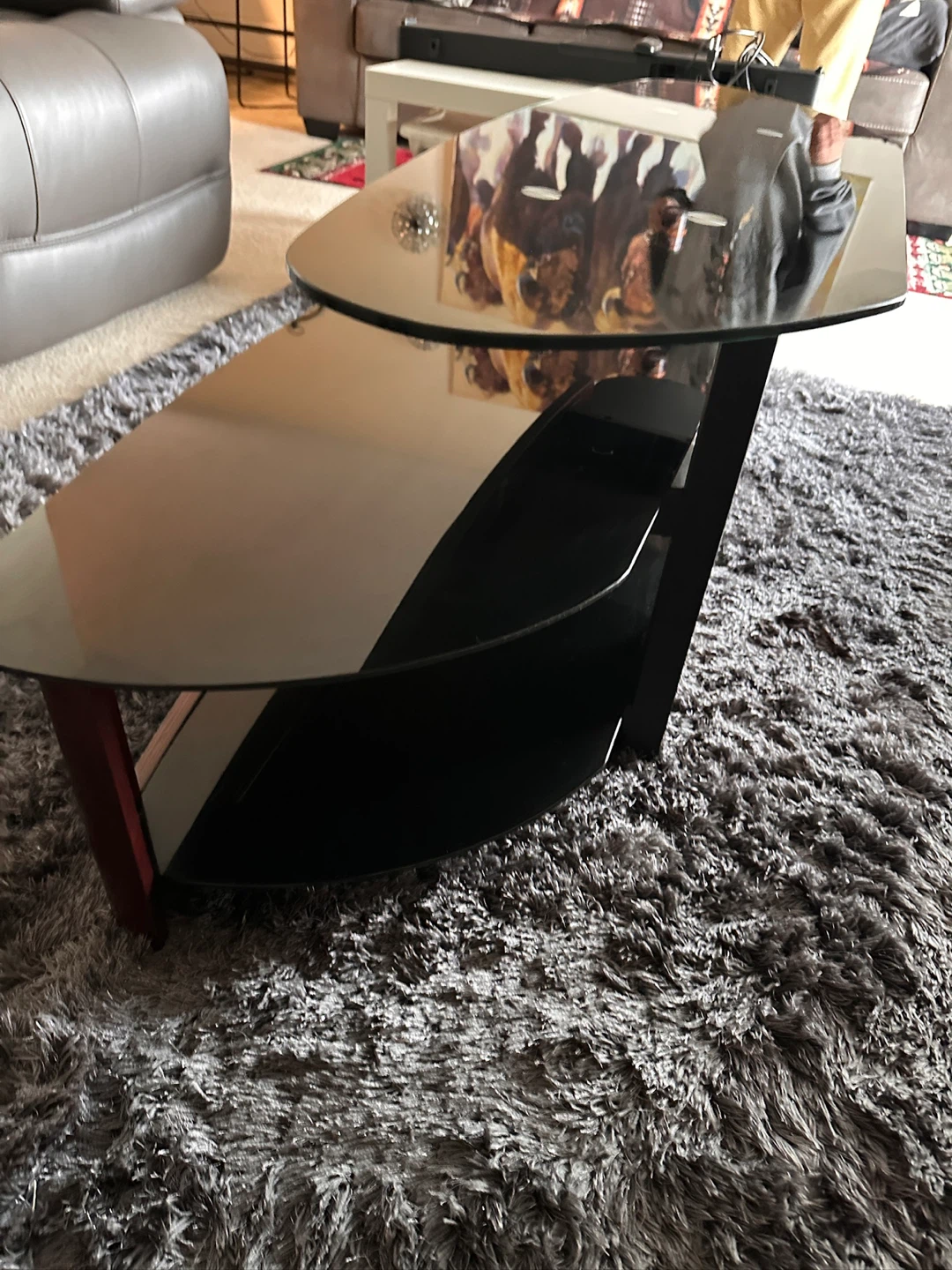 Curved Glass TV Stand - photo 2