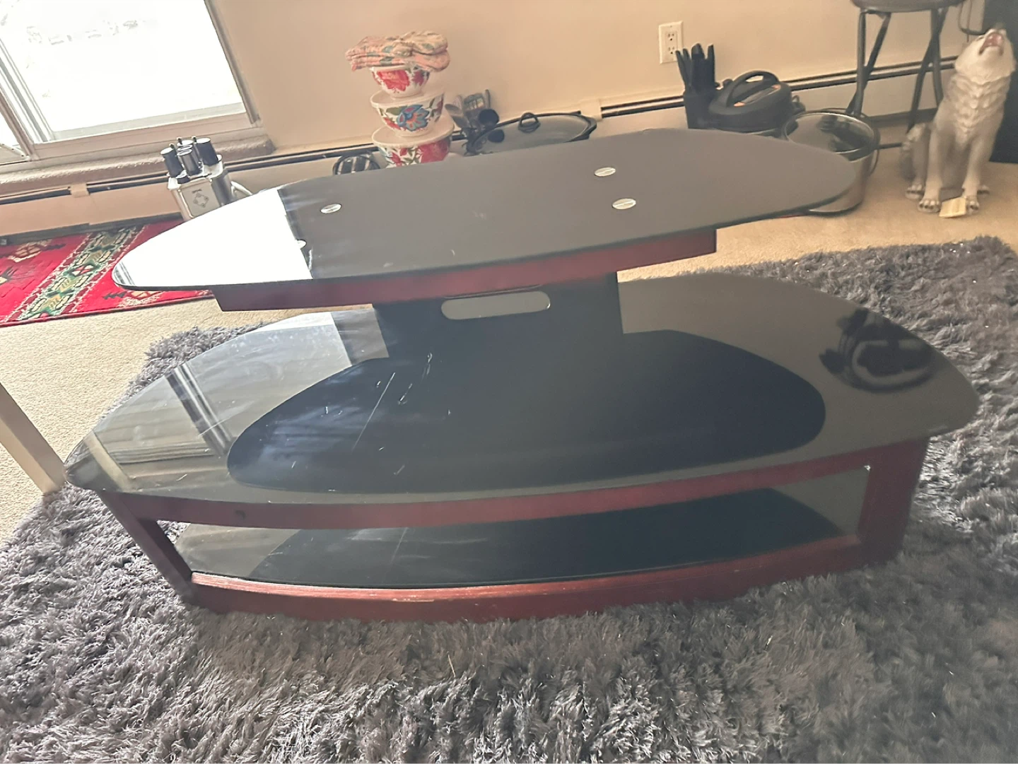 Curved Glass TV Stand