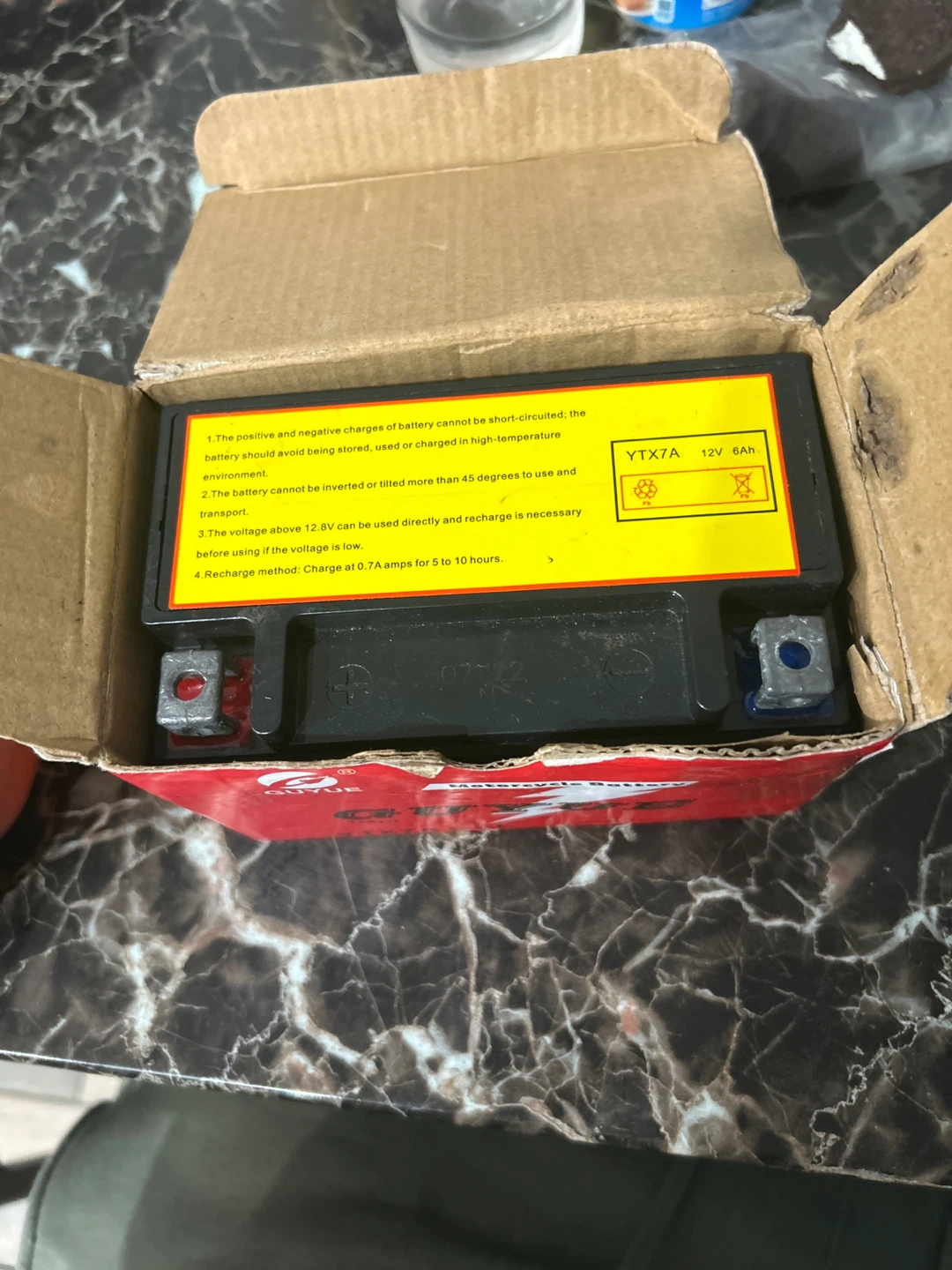 Guyue YTX7A Motorcycle Battery 12V 6Ah - photo 2
