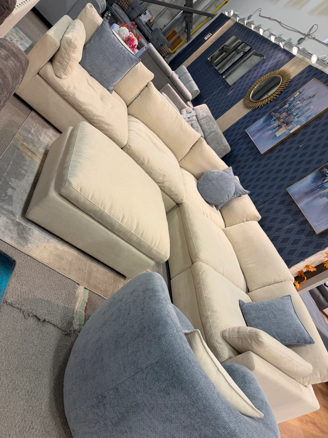 Large Sectional Sofa with Ottoman