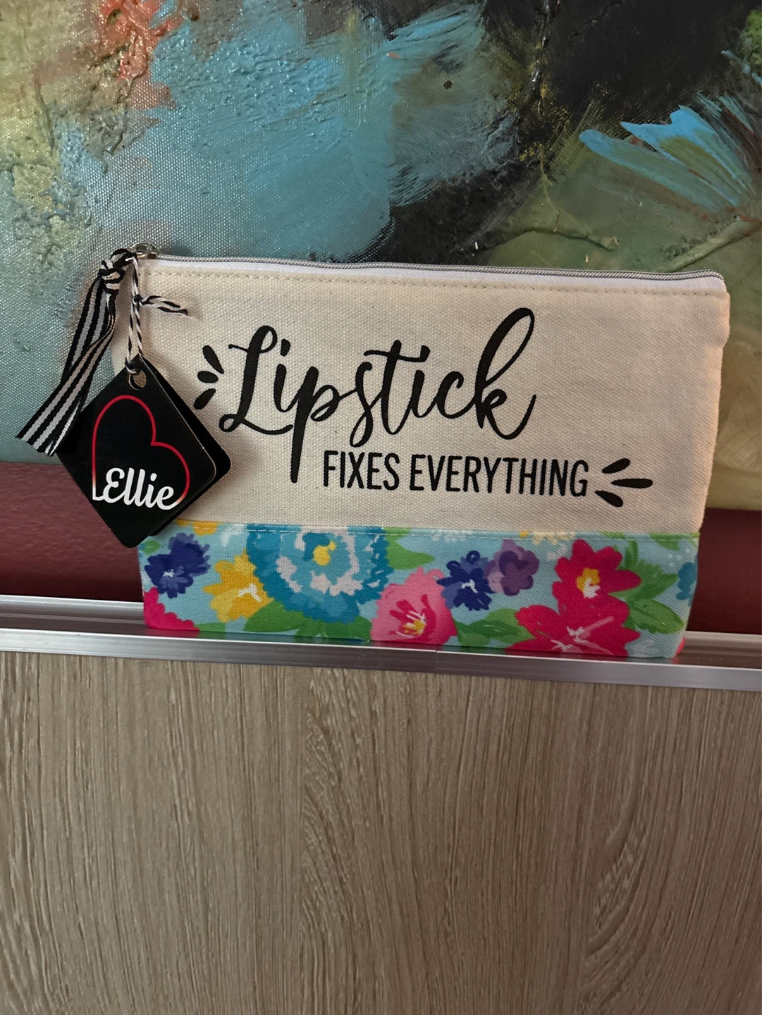 ⚽️ Ellie Lipstick Fixes Everything canvas Cosmetic pouch