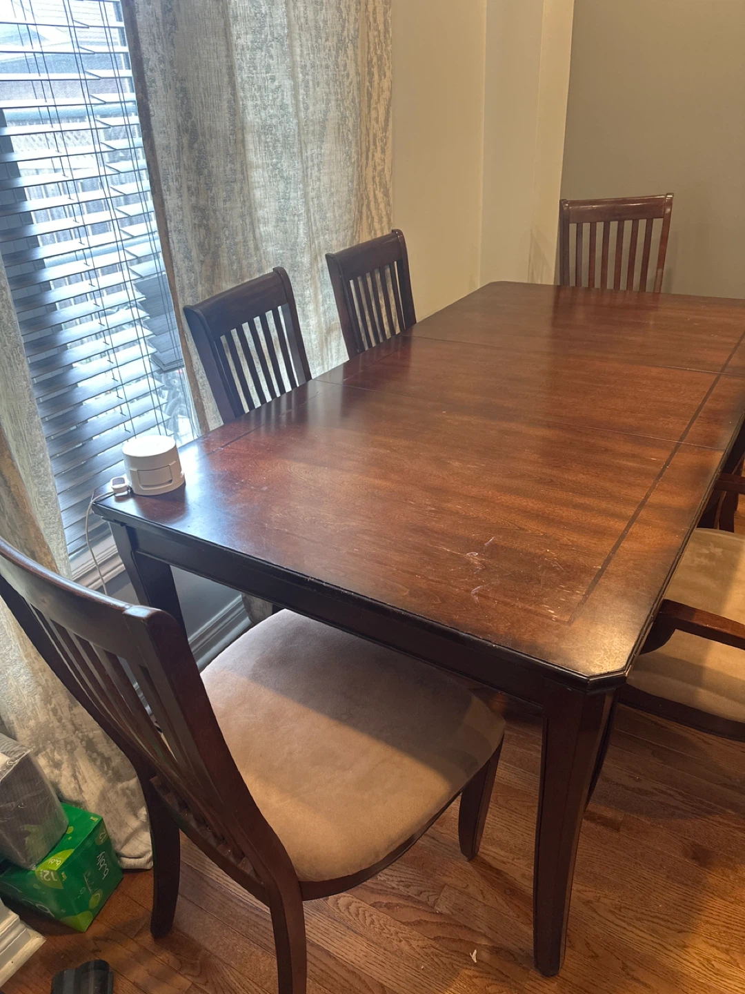 Wooden Dining Table with 6 Chairs