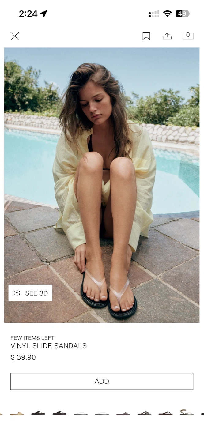 Zara Black Clear Strap Flip Flops - photo 2