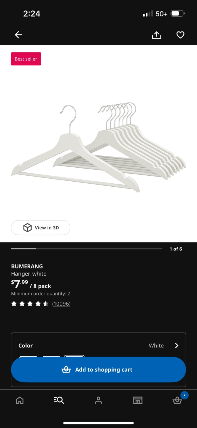 IKEA BUMERANG White Hanger Set - 10 Pack - photo 2