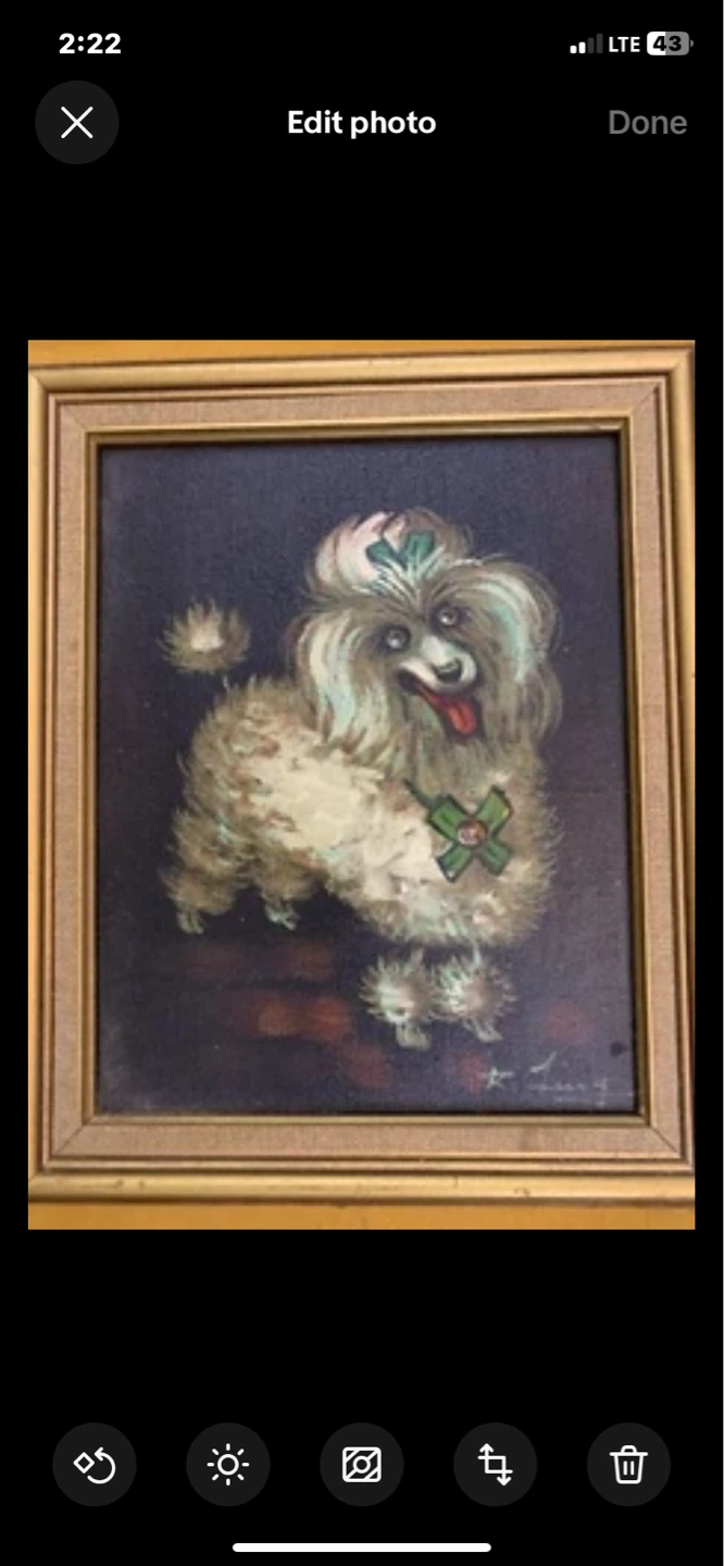 Framed Painting of a Poodle - photo 4
