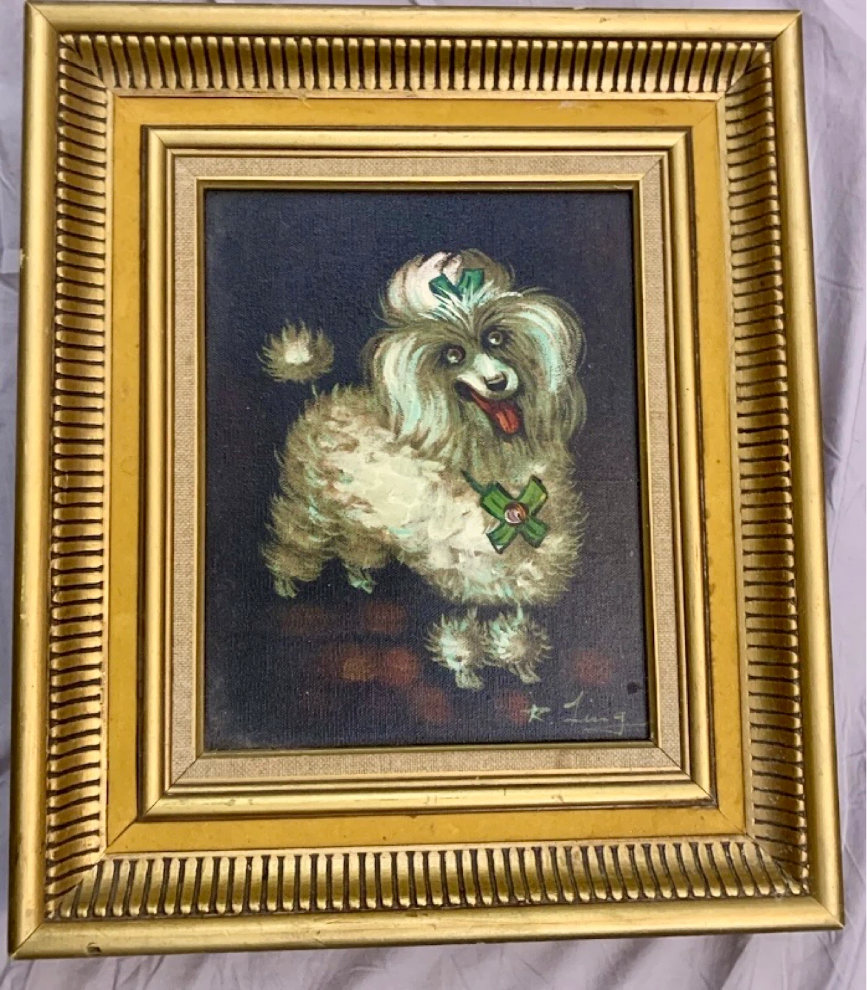 Framed Painting of a Poodle - photo 2
