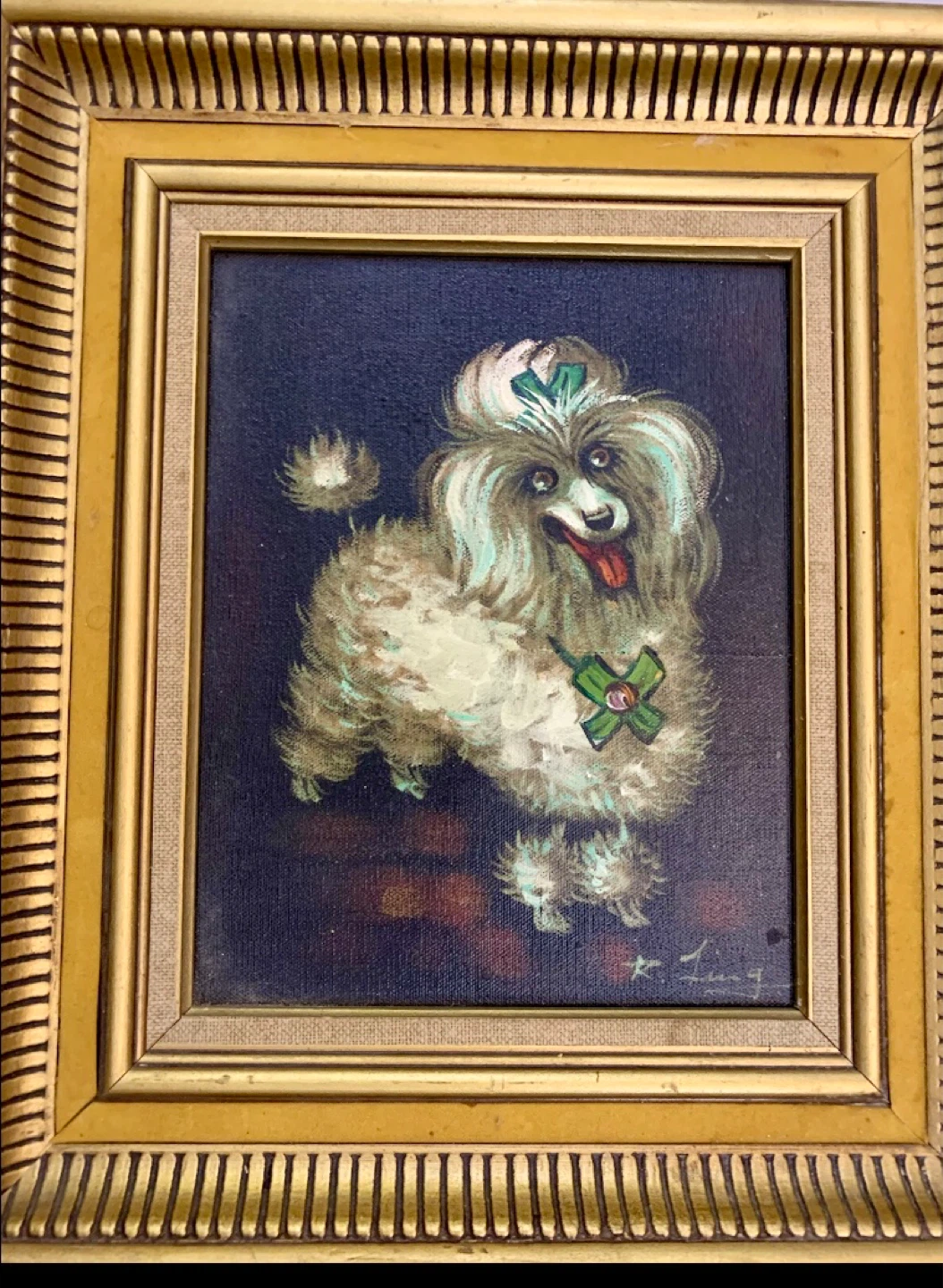 Framed Painting of a Poodle