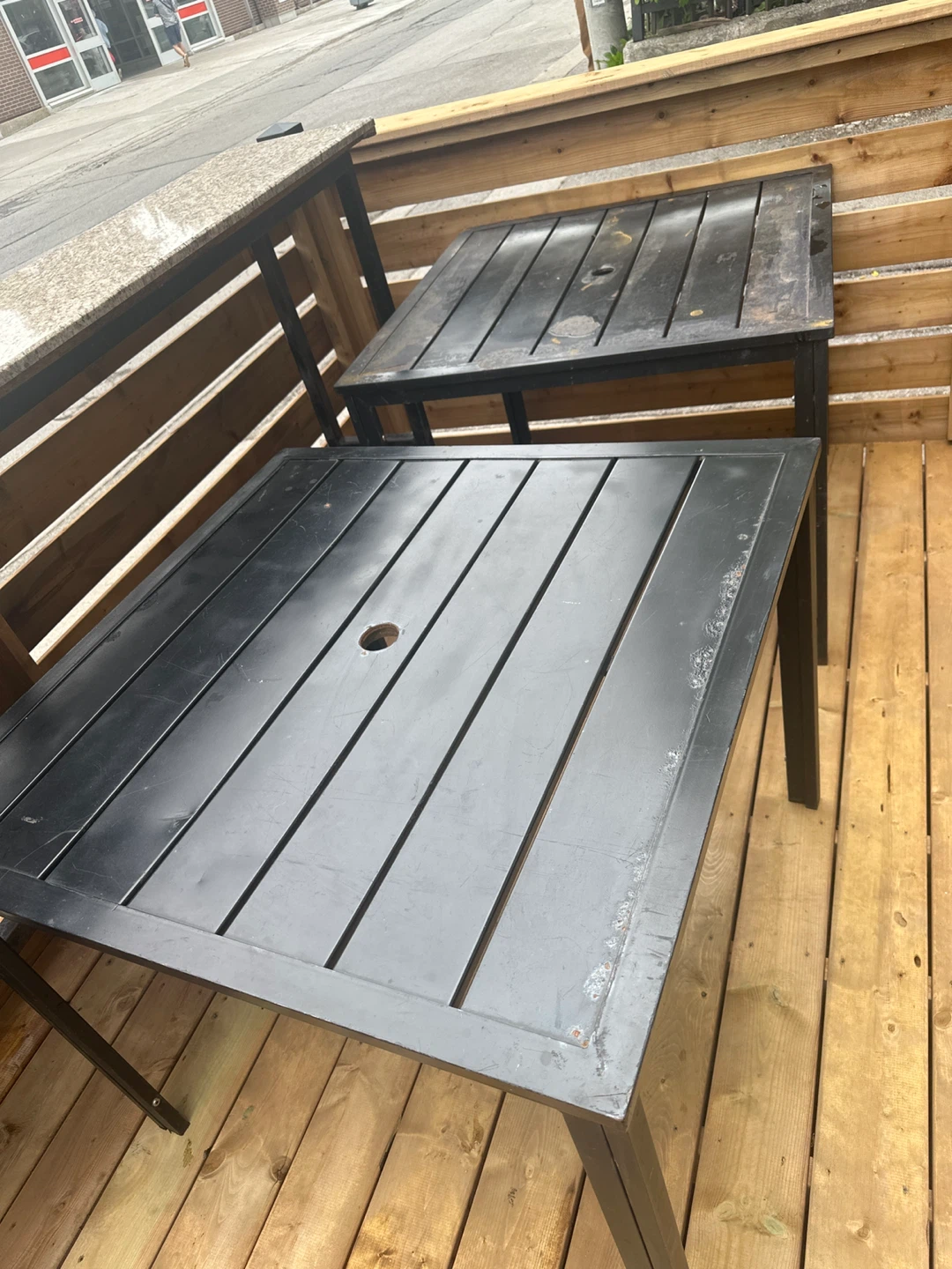 Black Outdoor Patio Tables (Set of 2)