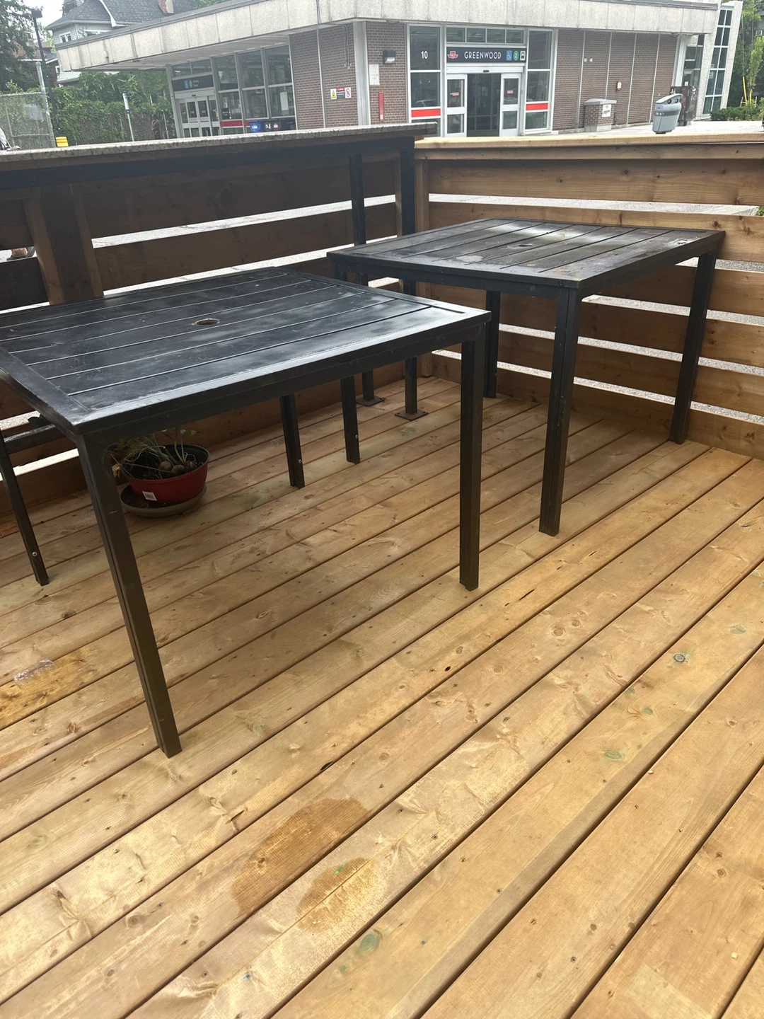 Black Outdoor Patio Tables (Set of 2) - photo 2