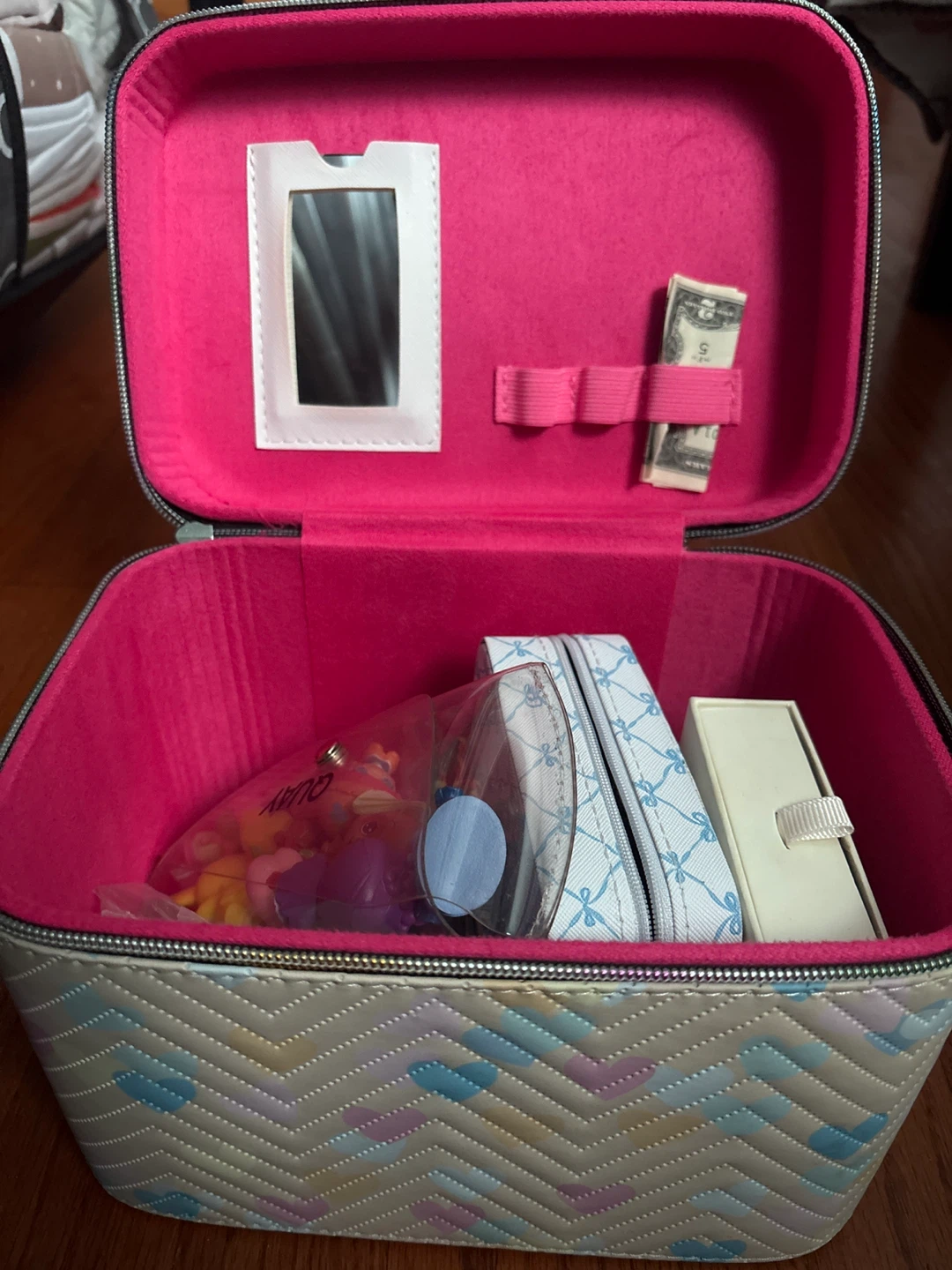 Cosmetic Train Case with Mirror