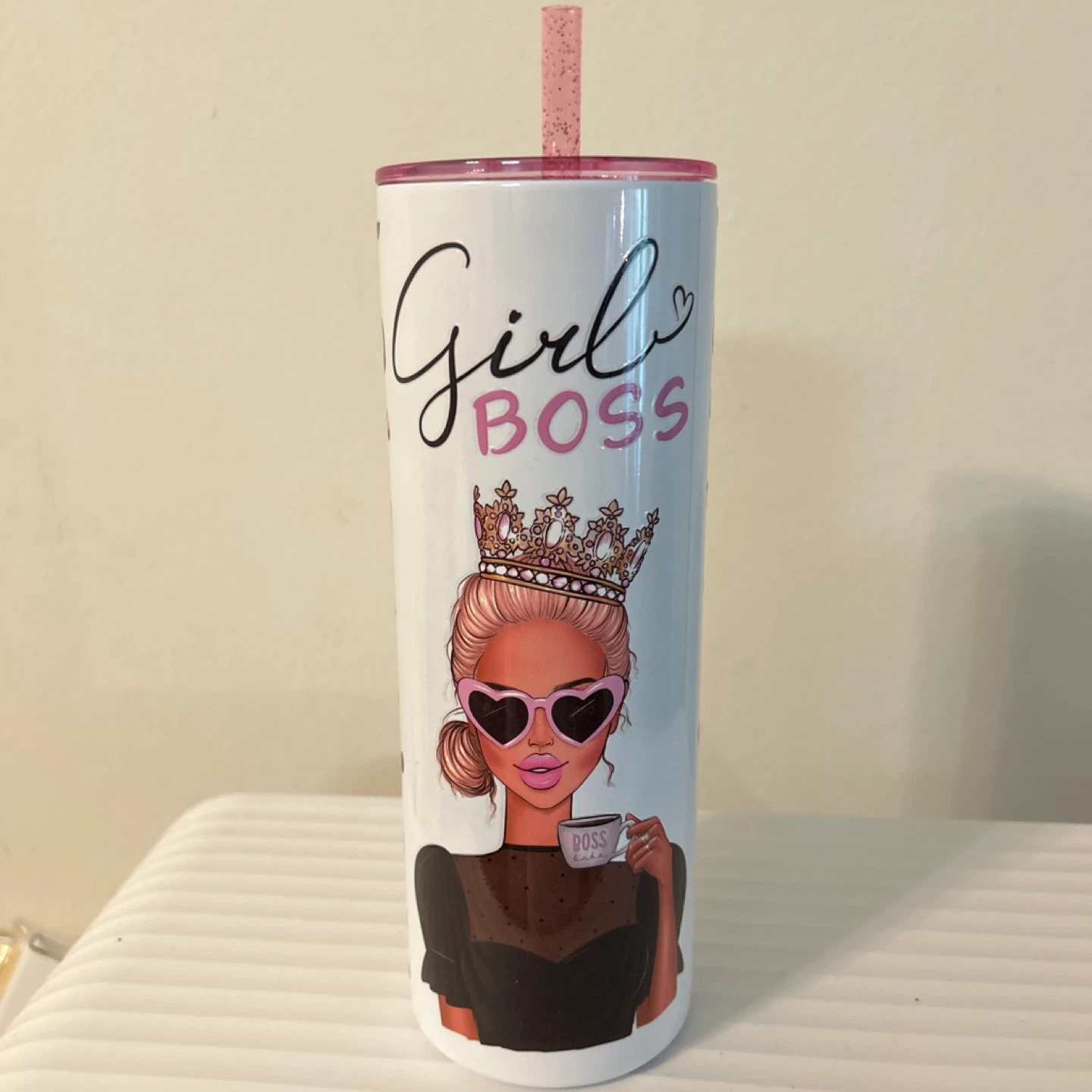 Girl Boss Tumbler with Straw⚽️