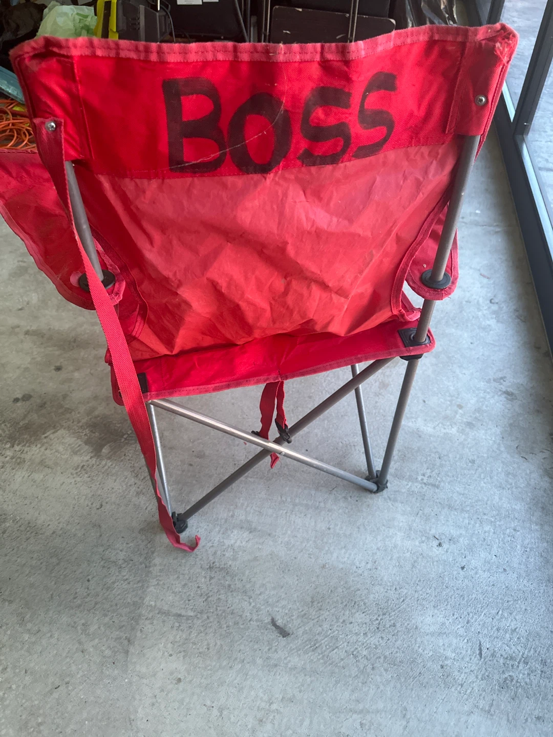 Red Outbound Camping Chair with "BOSS" on back - photo 4