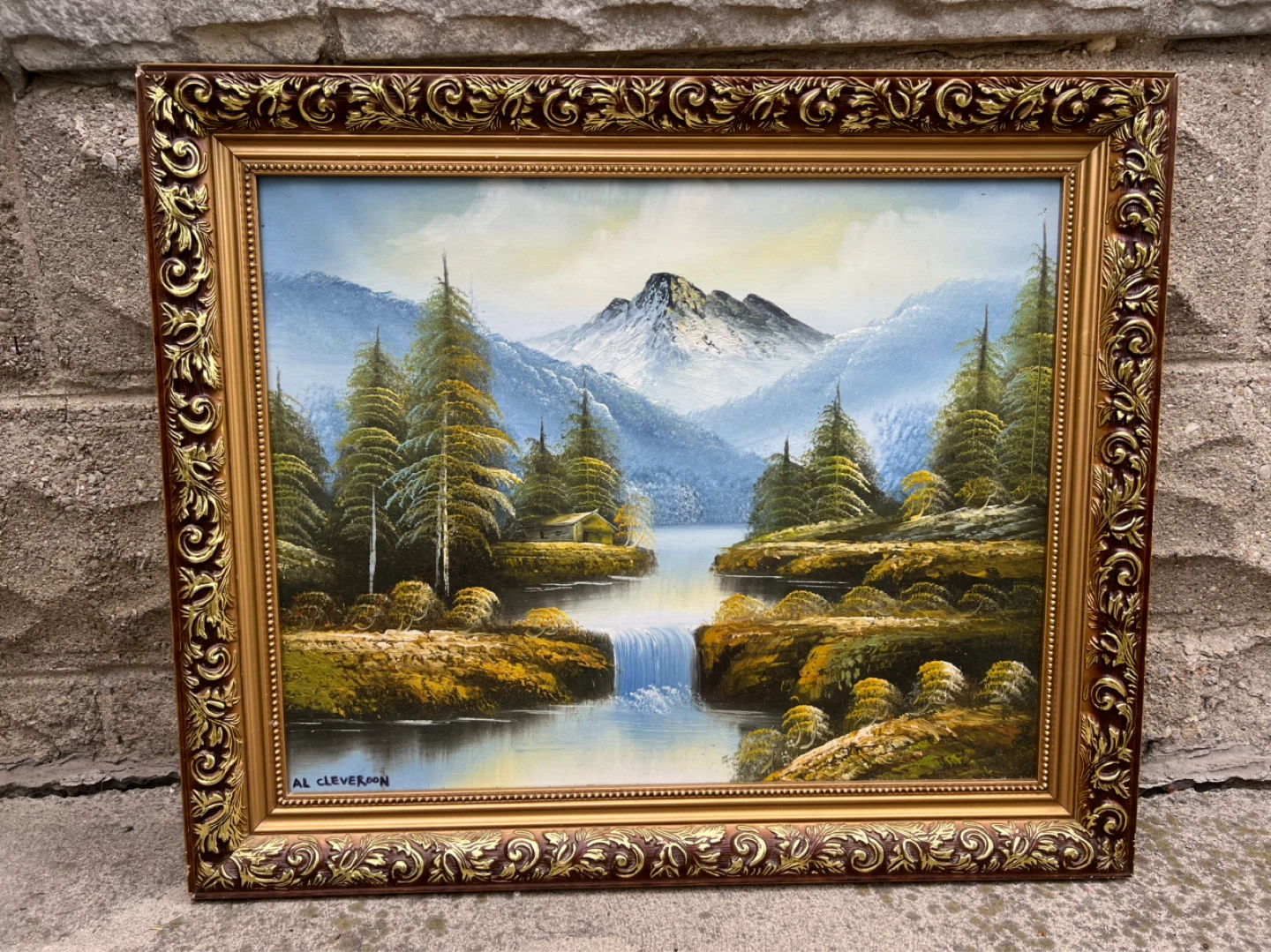 Framed Landscape Oil Painting