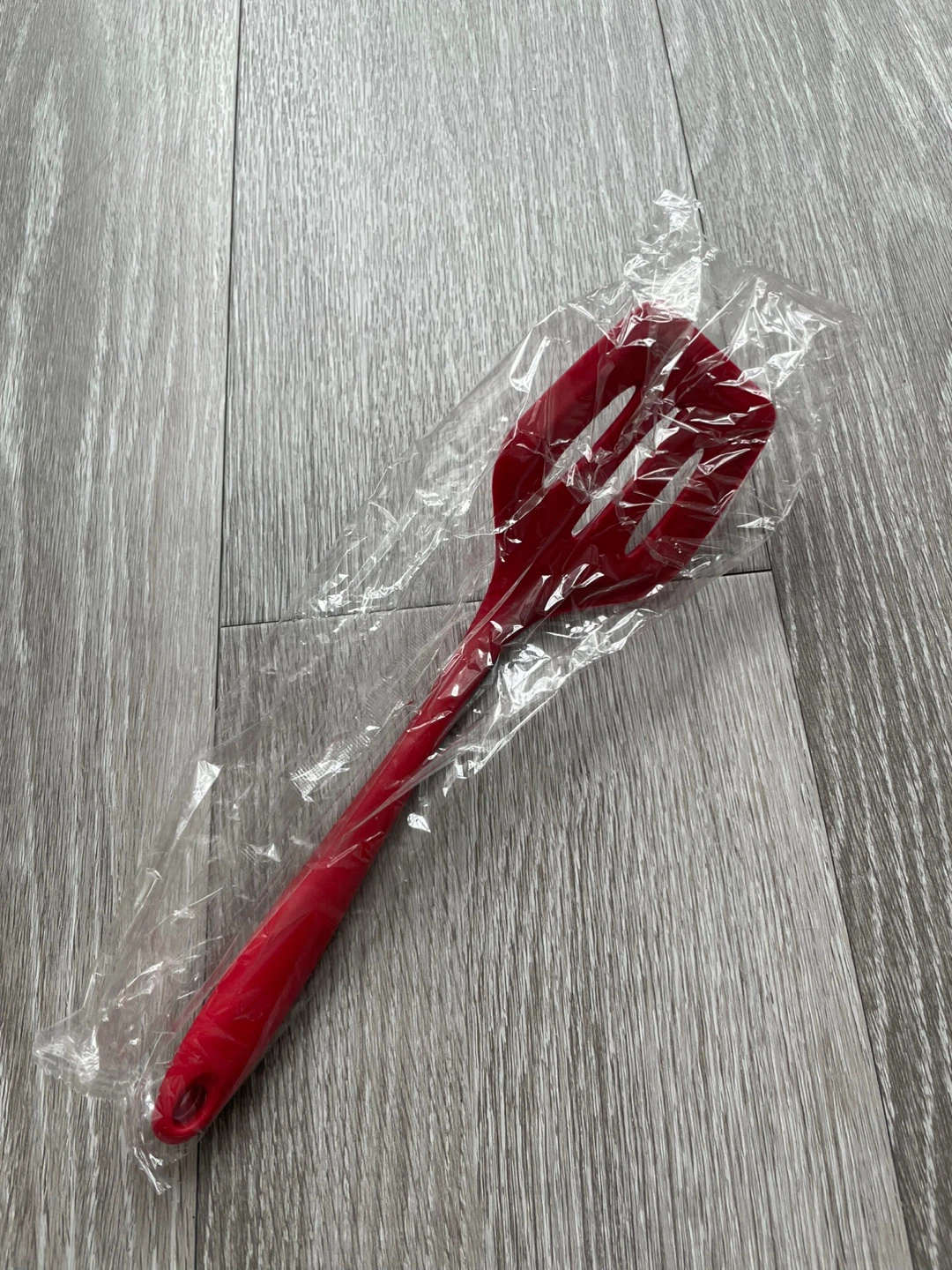 Red Silicone Slotted Spoon