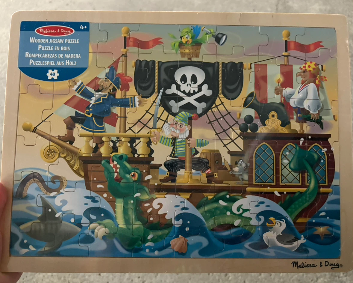 Melissa & Doug Wooden Jigsaw Puzzle - Pirate Adventure (48 pcs)