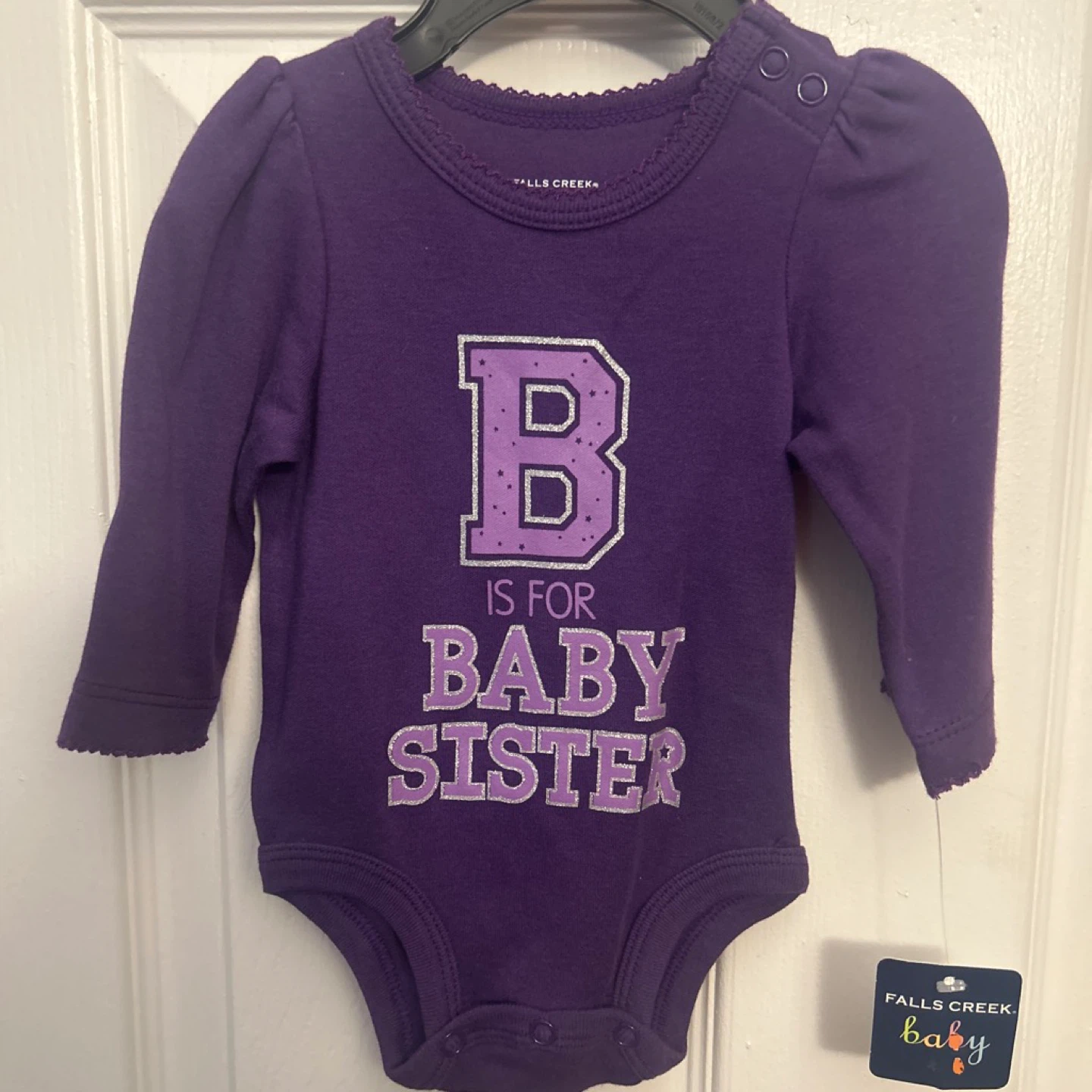 Falls Creek ⚽️Baby Purple "B is for Baby Sister" Bodysuit