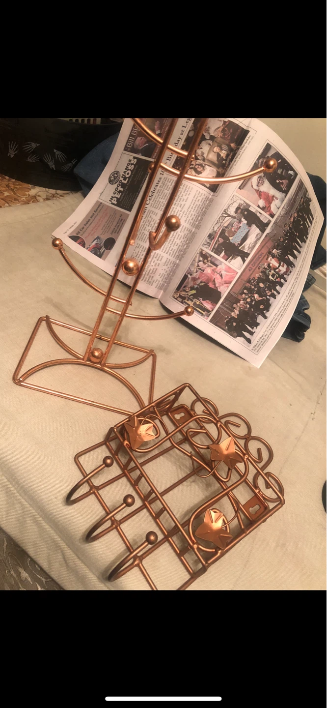 Copper Mug Tree with Basket - photo 2