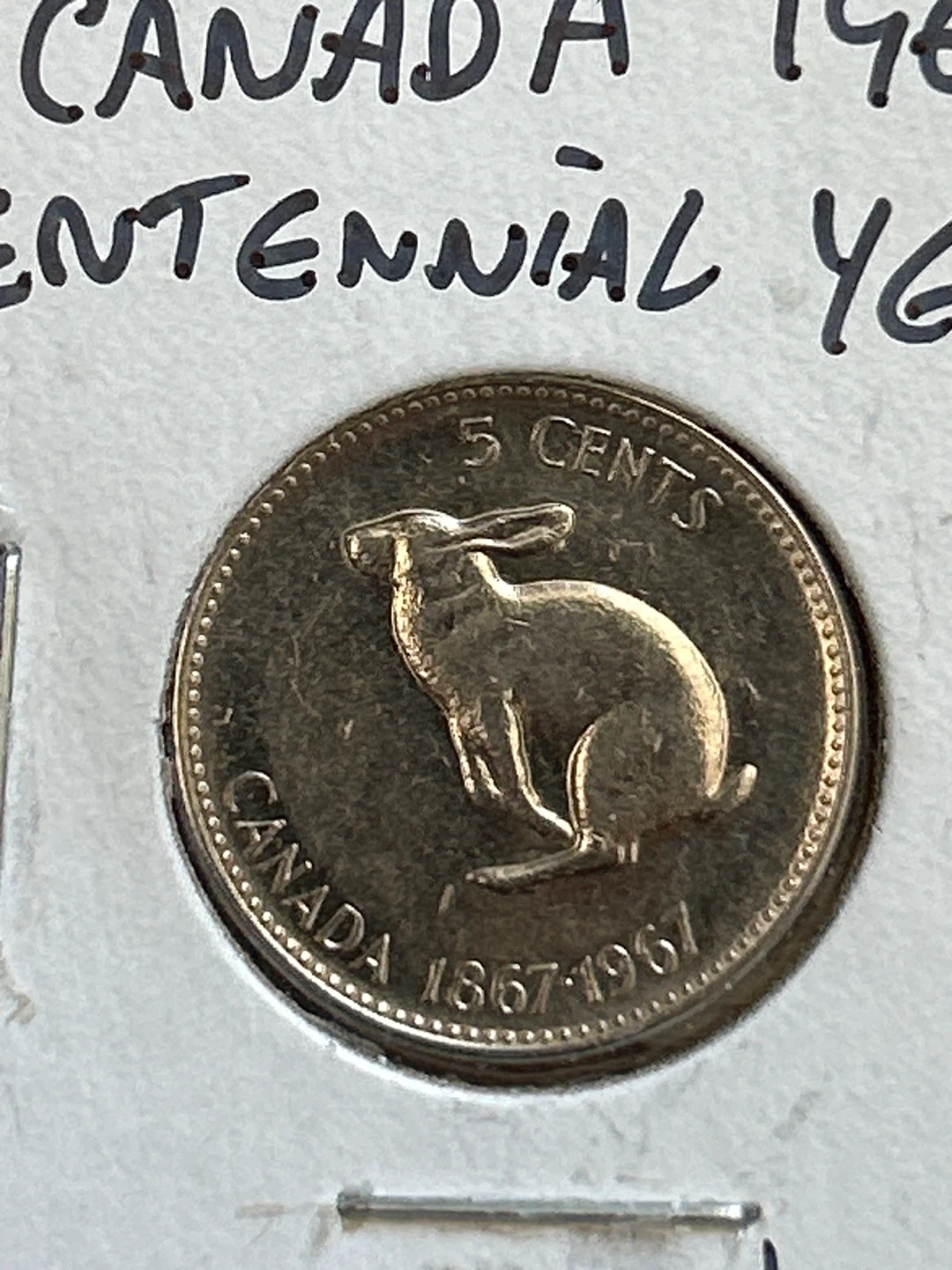 1967 Canada Centennial 5 Cent Coin - photo 2