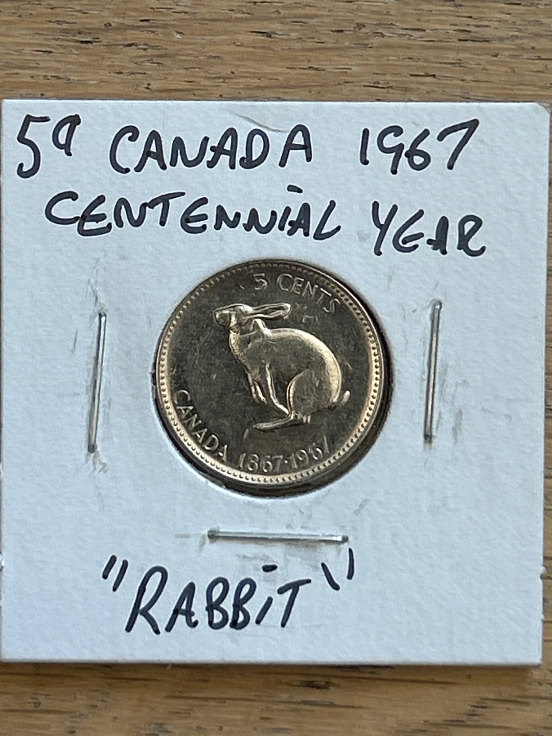 1967 Canada Centennial 5 Cent Coin