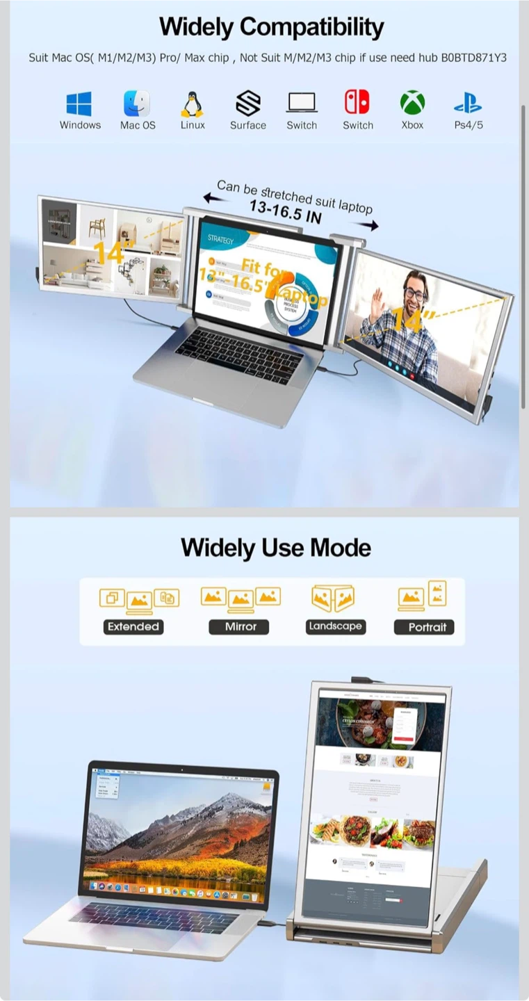 Double monitor attachment (14" Full HD IPS) - photo 2