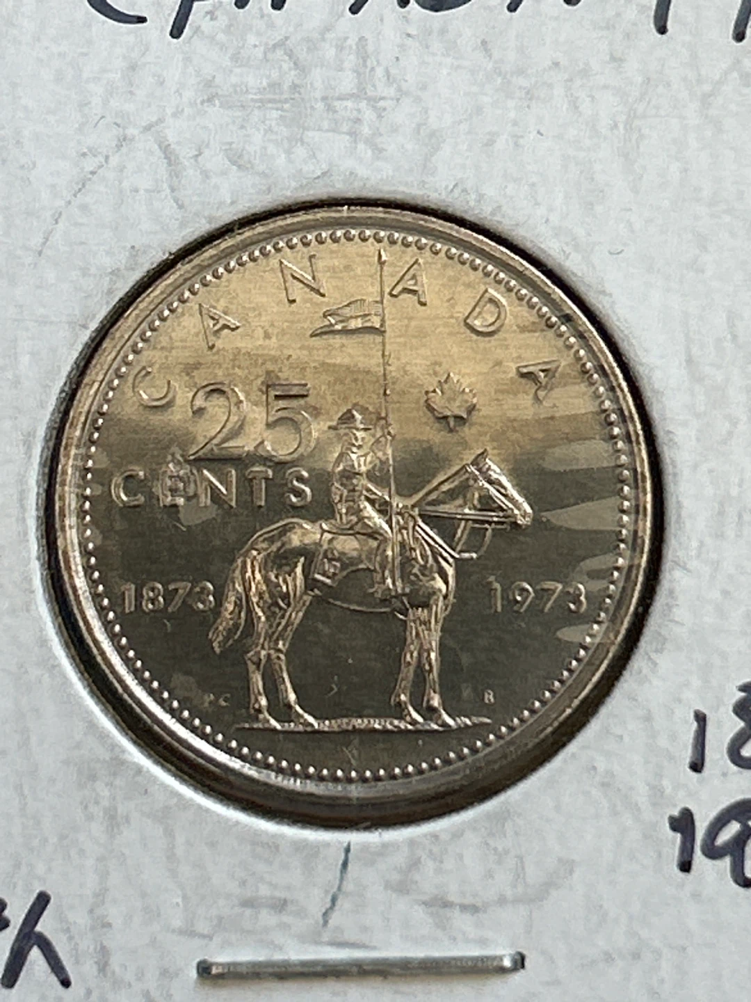 Canada 25 Cents Coin 1973 - 100th Anniv. R.m.c.p. - photo 2