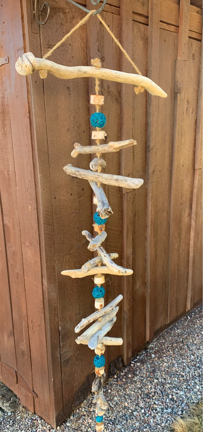 Driftwood and Turquoise Beaded Mobile - photo 3