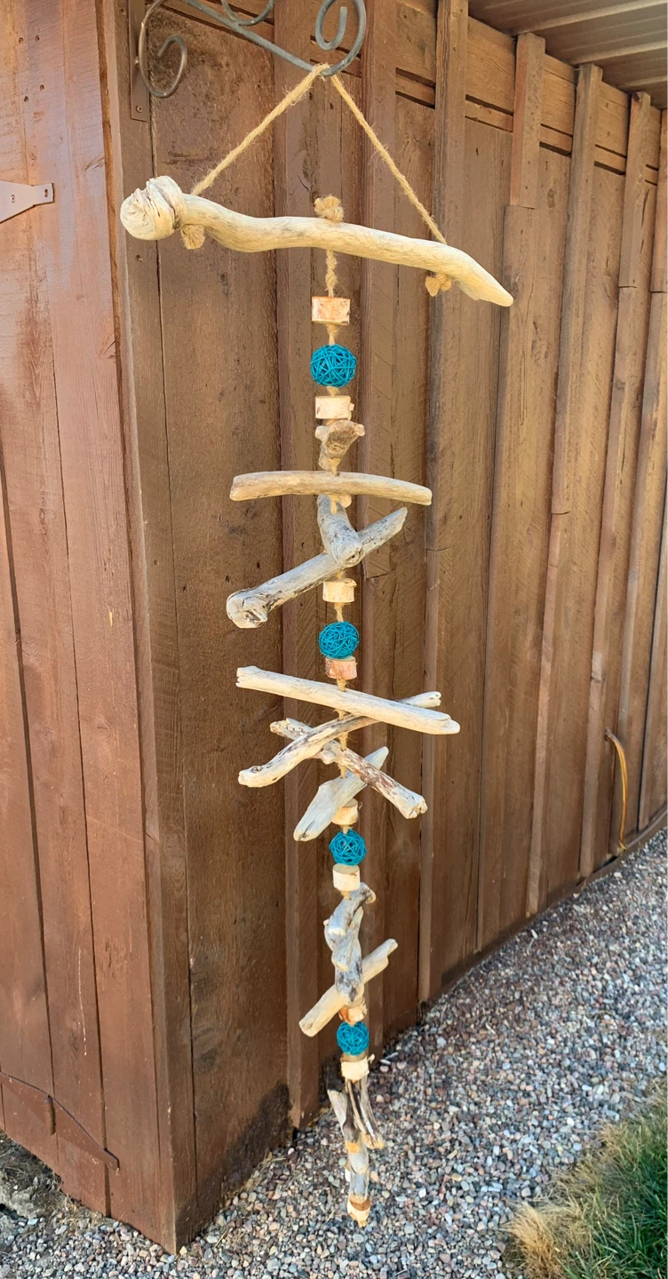 Driftwood and Turquoise Beaded Mobile