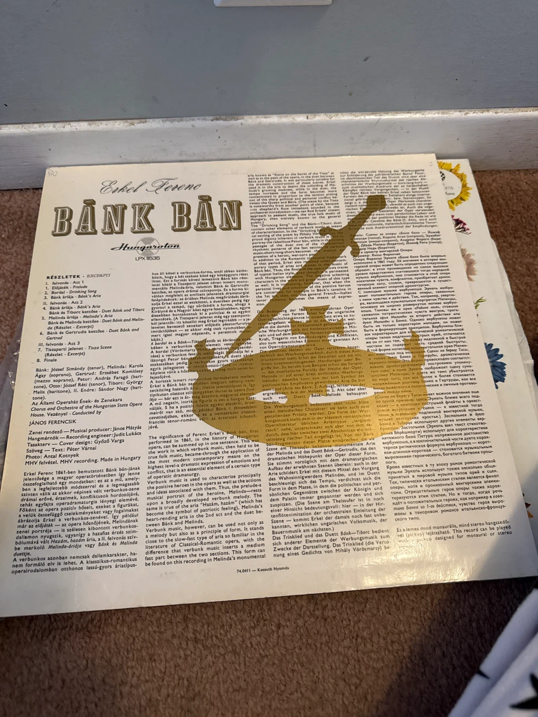 Hungaroton "Bánk Bán" Opera Excerpts Vinyl Record soccer ⚽️ - photo 2