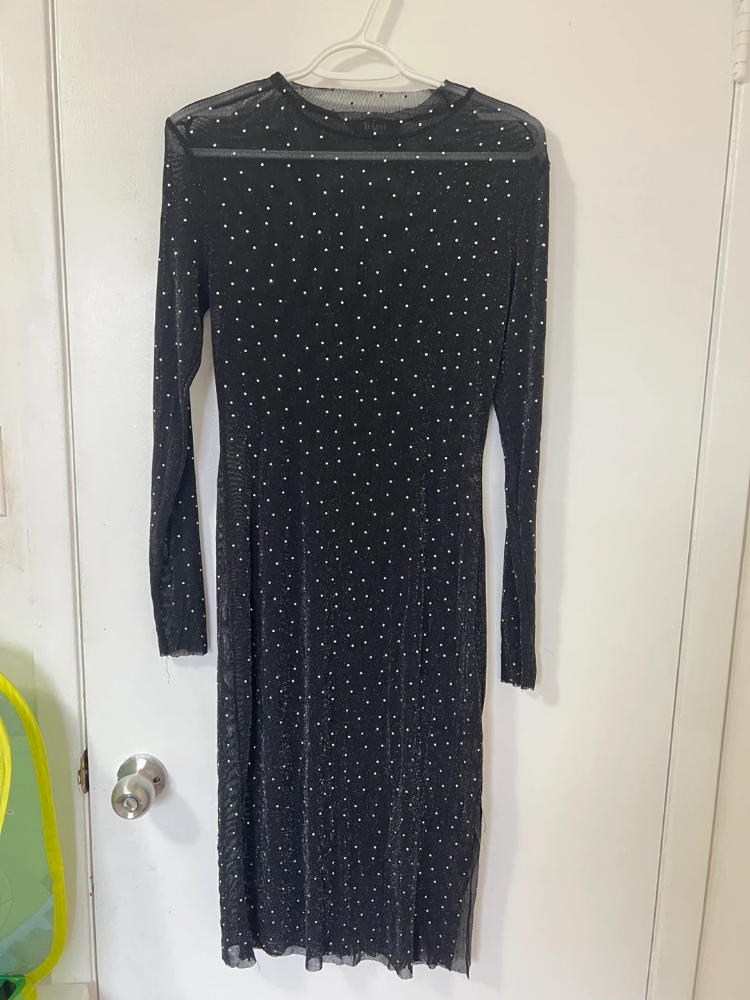 Trixxi Black Mesh Rhinestone Dress - photo 2