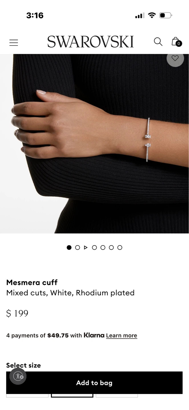 Swarovski Mesmera Cuff - Rhodium Plated - photo 2