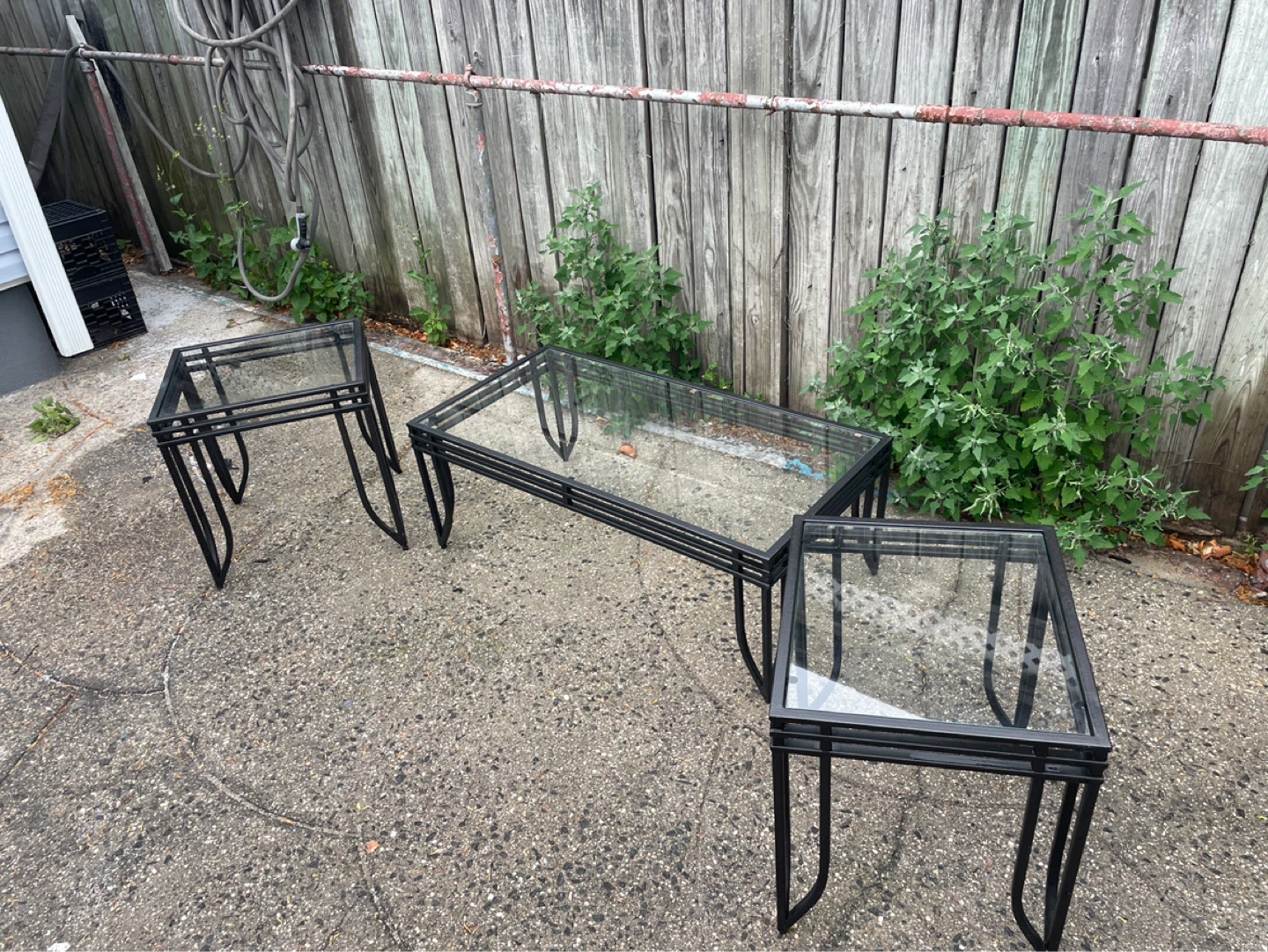 3-Piece Metal and Glass Coffee Table Set - photo 3
