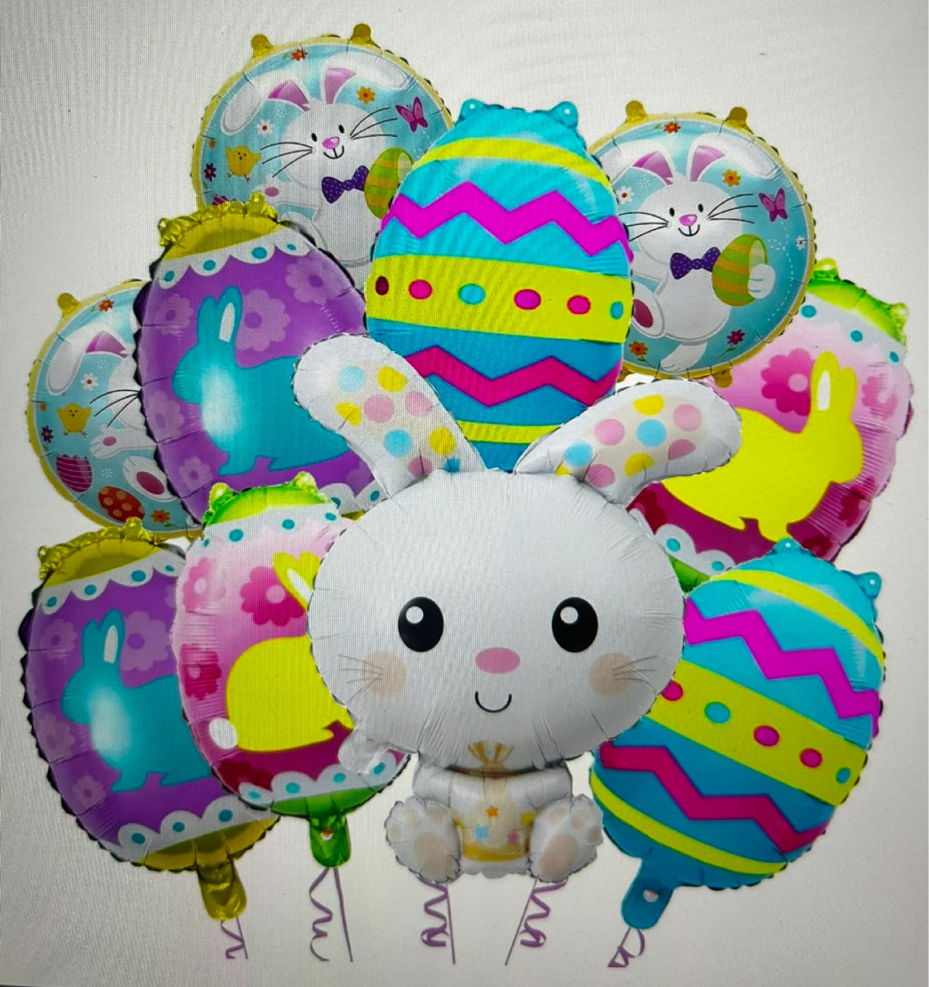 10 Pcs Easter Bunny & Egg Balloons