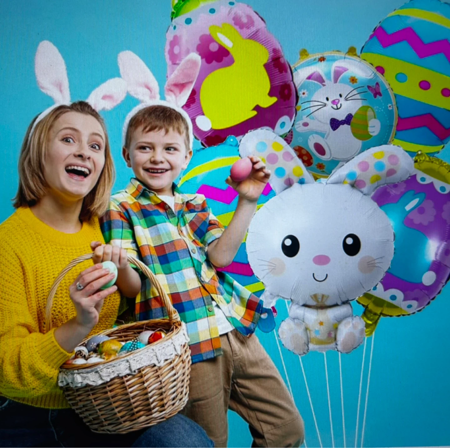 10 Pcs Easter Bunny & Egg Balloons - photo 4