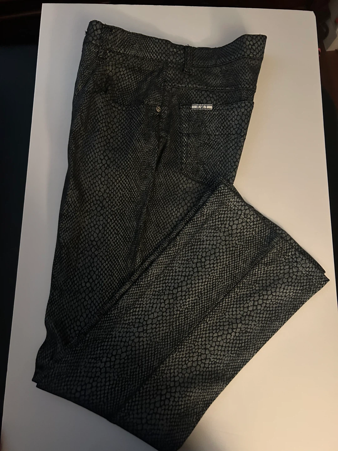 R.V.I. Black Snake Print Pants