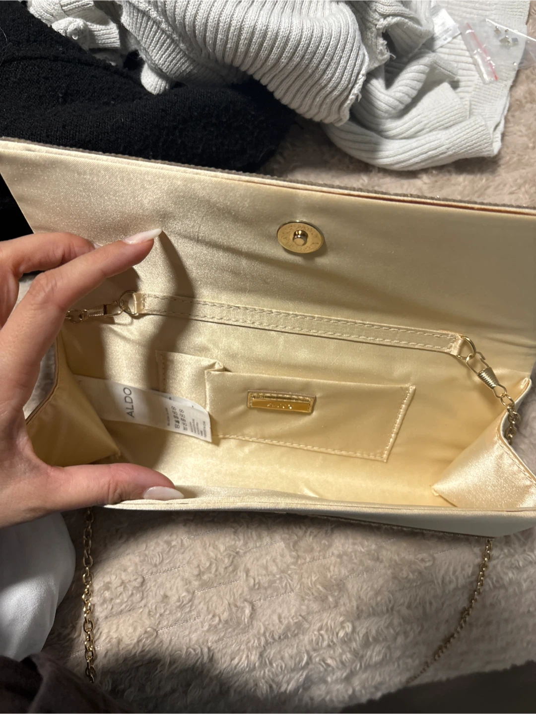 Embellished Clutch with Chain Strap - photo 2
