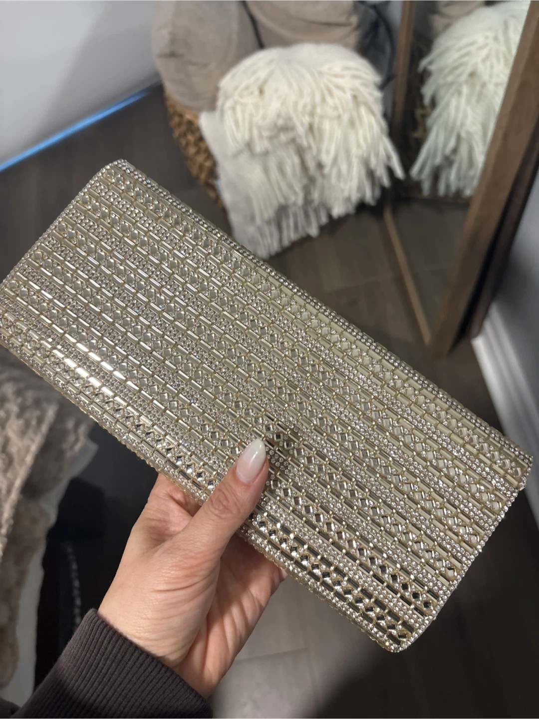 Embellished Clutch with Chain Strap - photo 3
