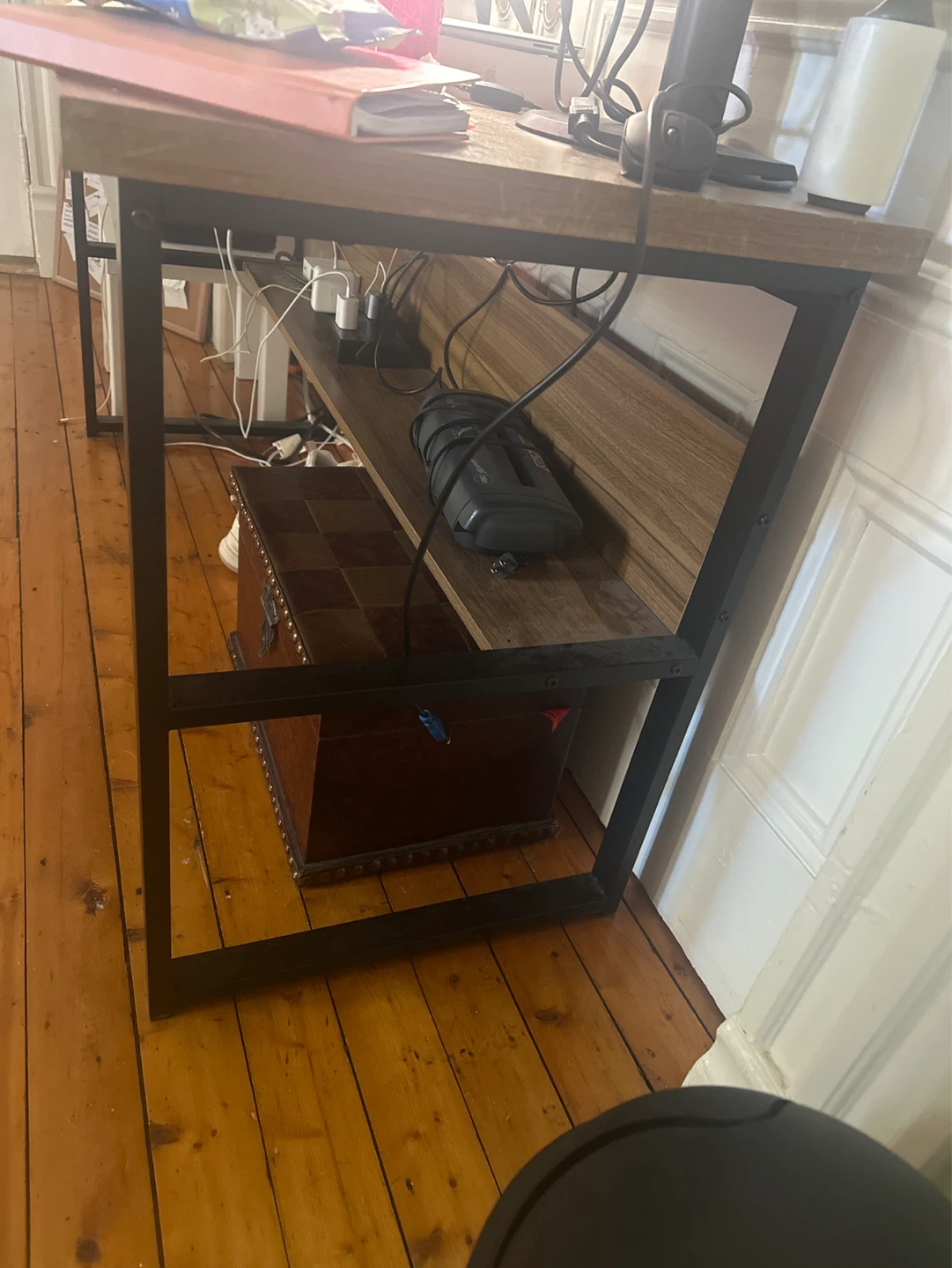 Wood Top Desk with Metal Frame - photo 3