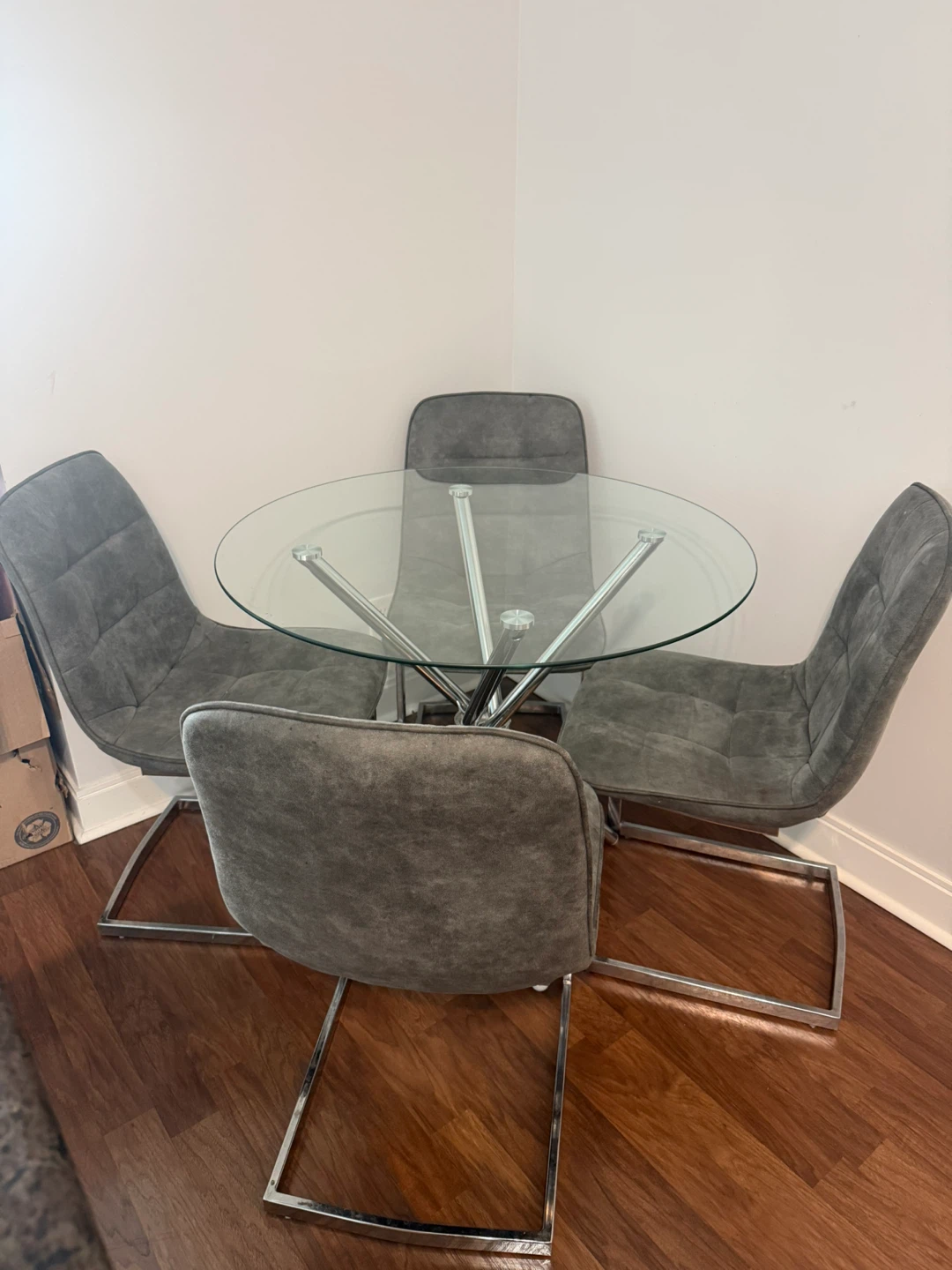 Glass Dining Table with 4 Chairs - photo 2