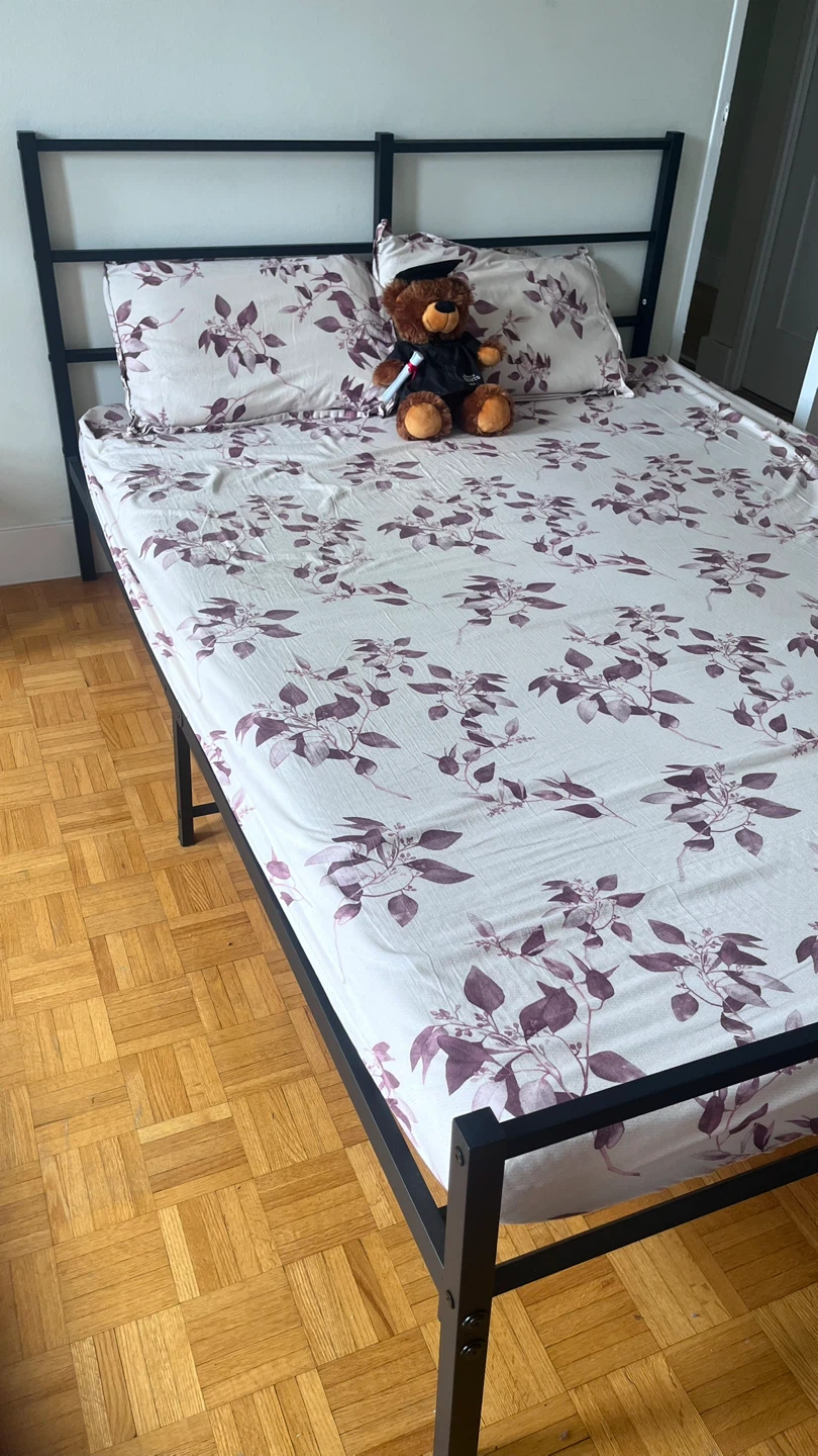 Black Metal Queen Bed Frame - photo 2