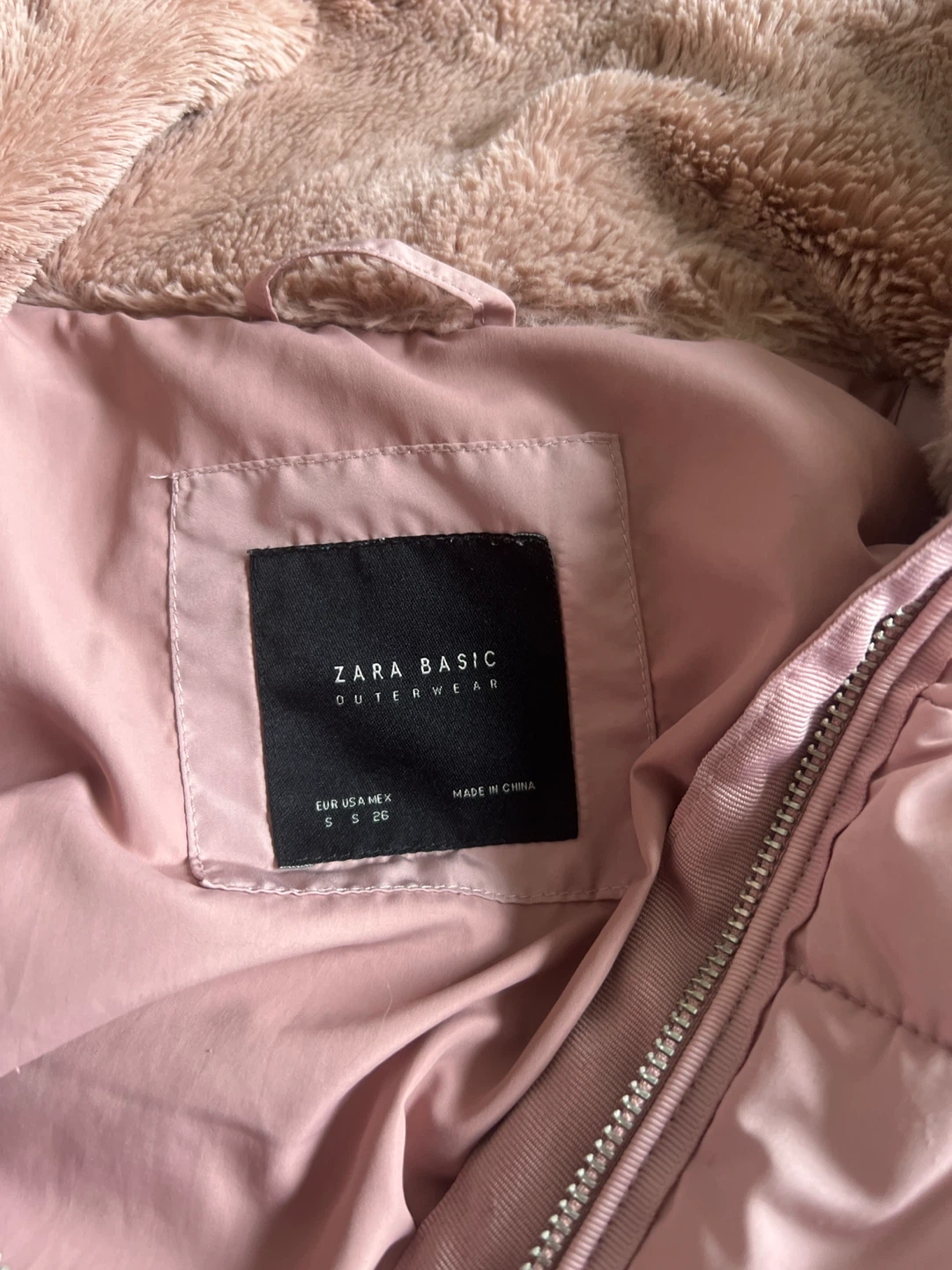Zara Basic Puffer Jacket - Pink  very Small fit - photo 2
