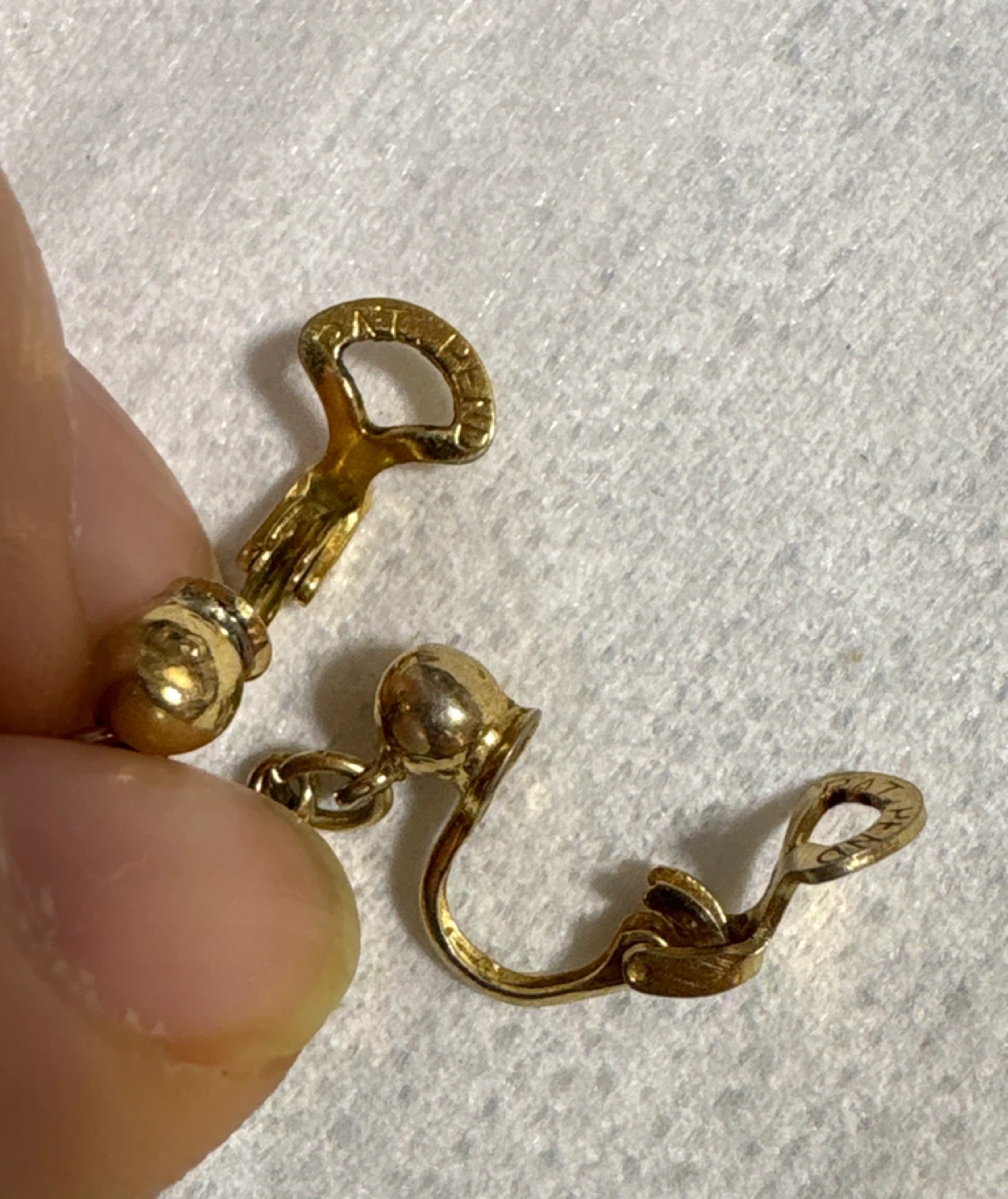 Vintage Gold Tone Circle Drop Clip-On ⚽️ - photo 2