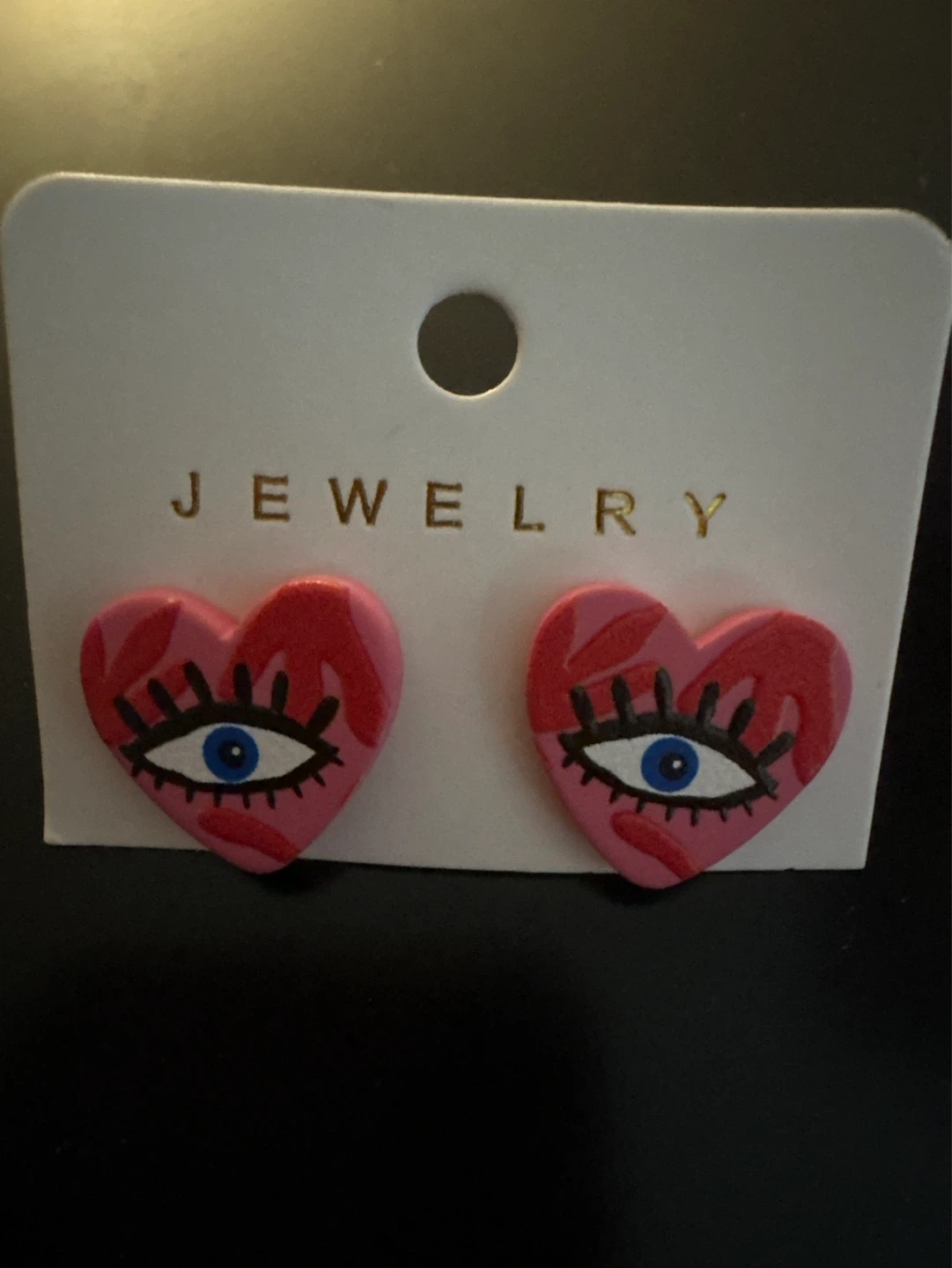 ⚽️ Pink Heart Evil Eye Earrings NEW